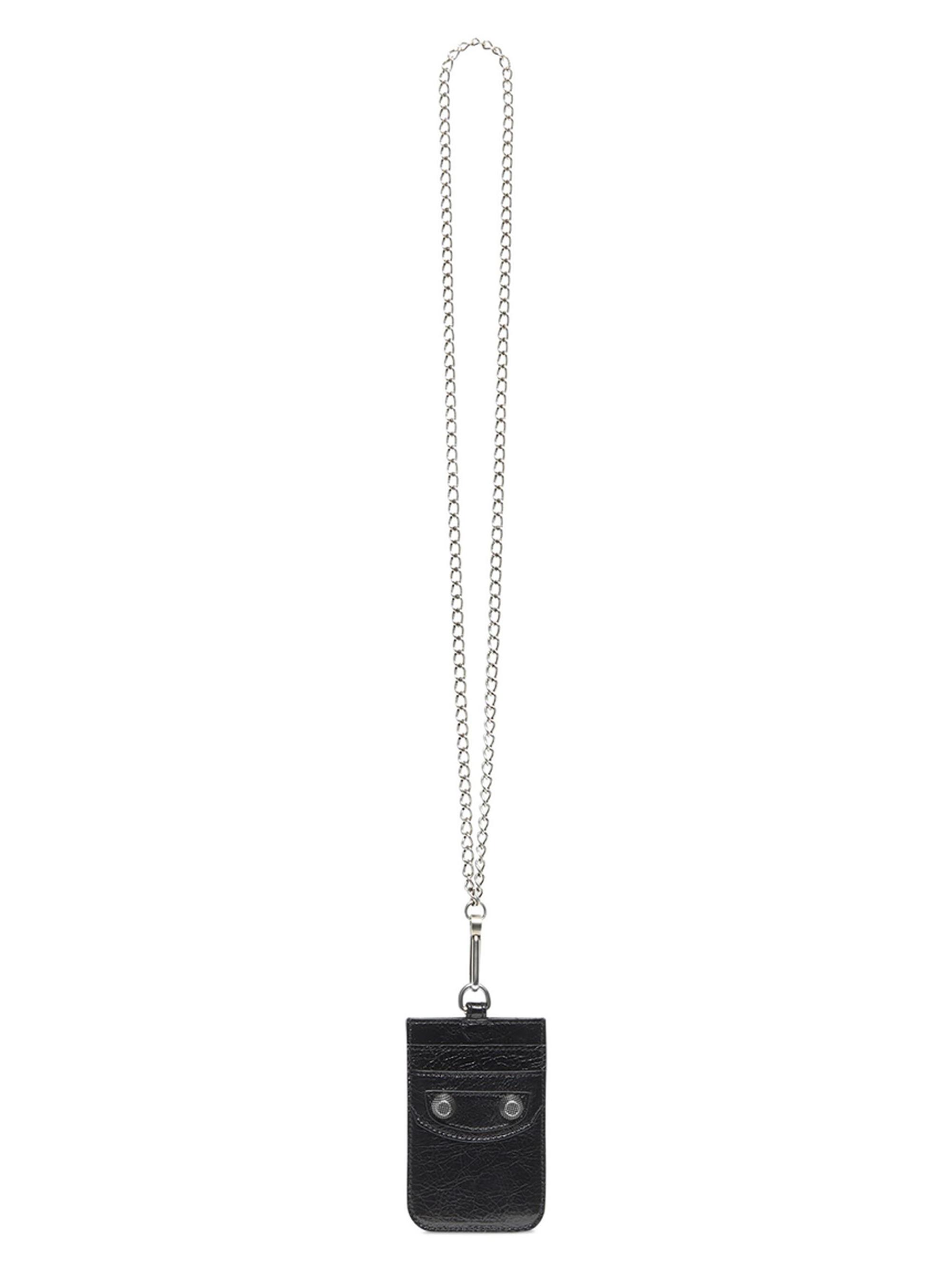 Balenciaga Women's Le Cagole Card And Badge Holder With Chain - Black