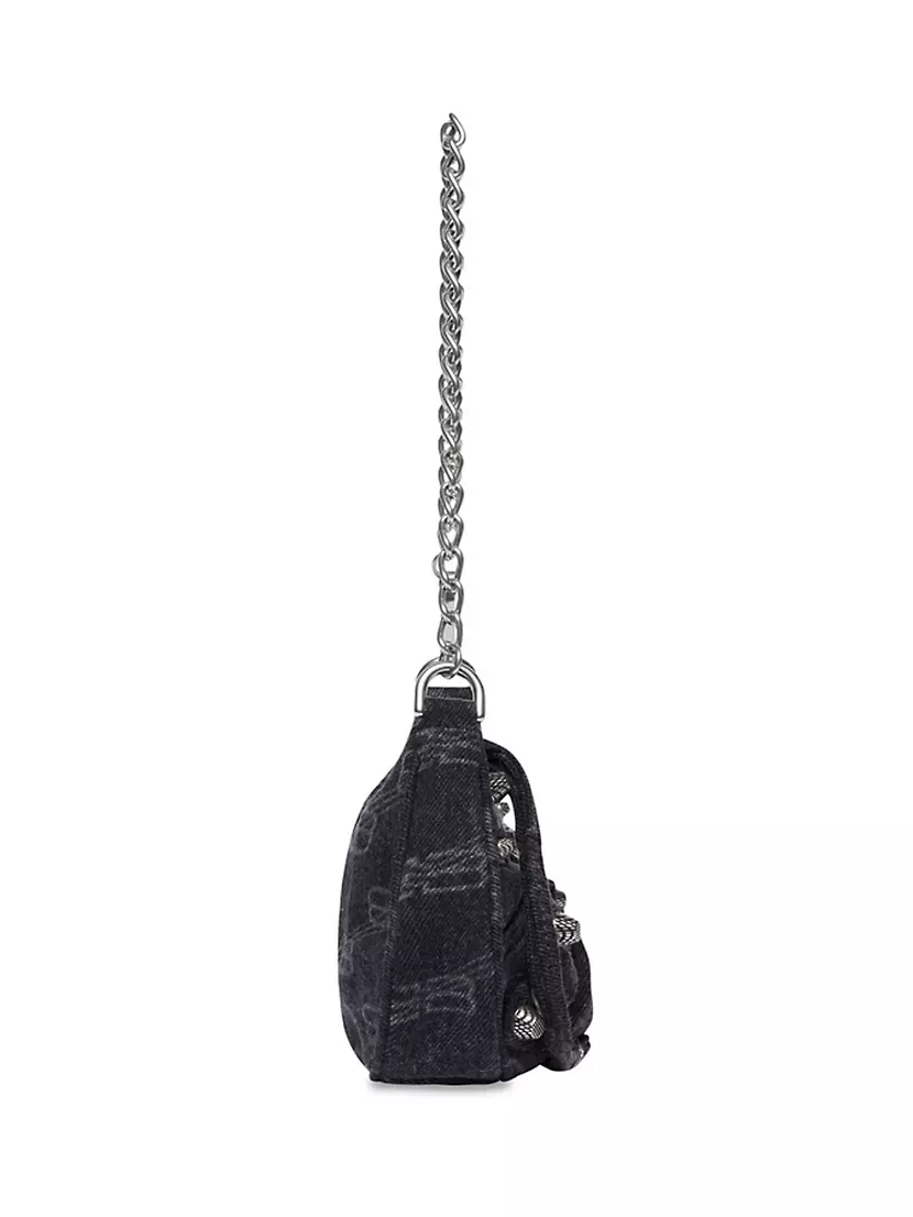 Balenciaga Le Cagole Mini Bag With Chain BB Monogram Coated Canvas