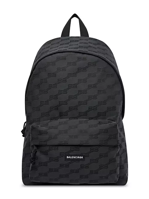 Backpack with jacquard monogram
