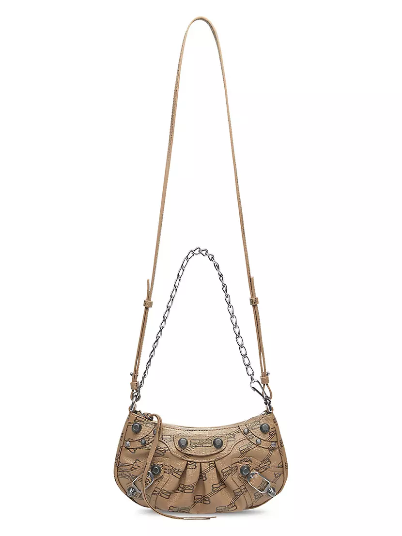 Women's Le Cagole Mini Bag With Chain Bb Monogram Bleached Denim in Blue
