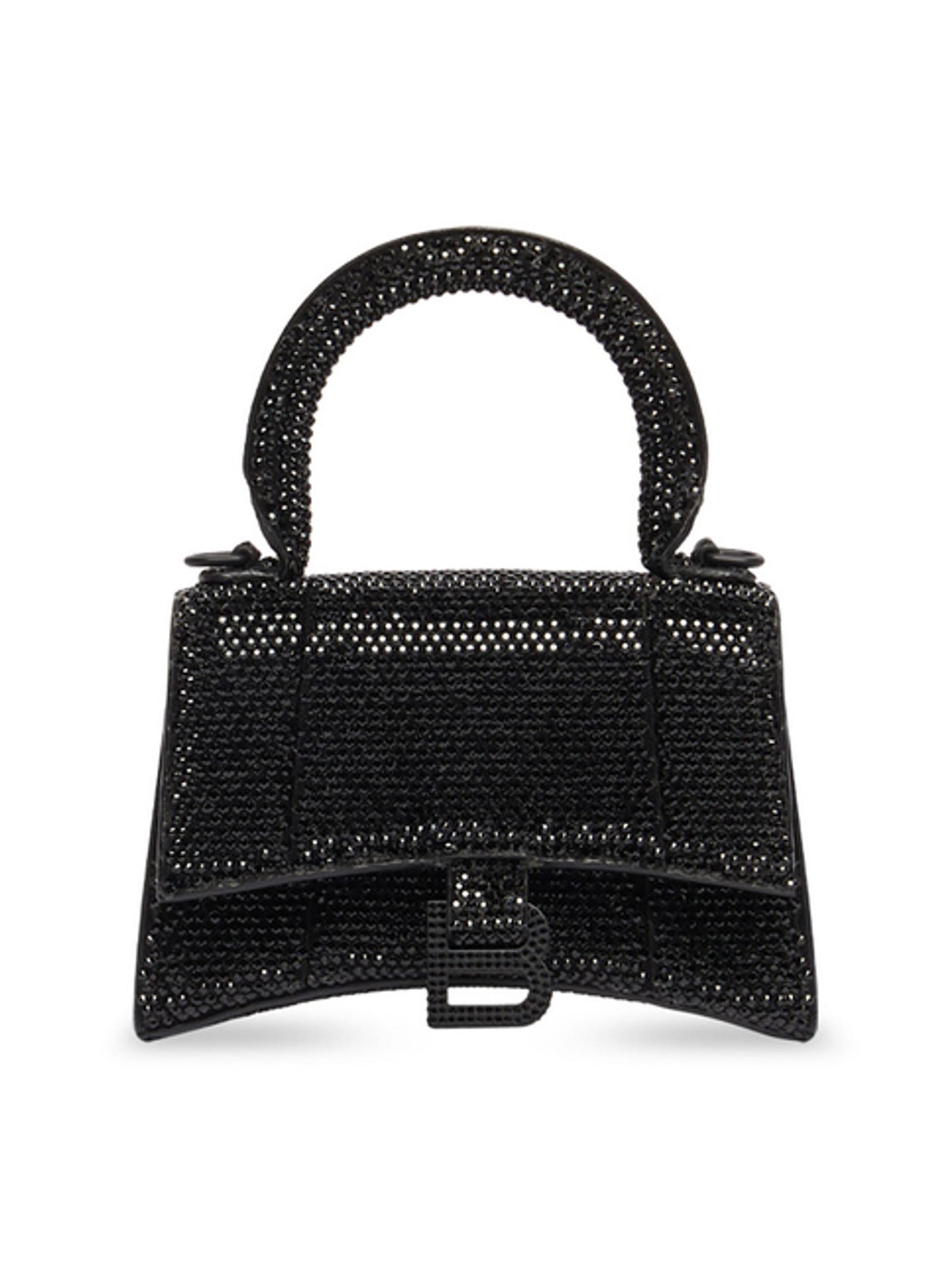 Balenciaga Hourglass Mini Handbag With Chain Crocodile Embossed