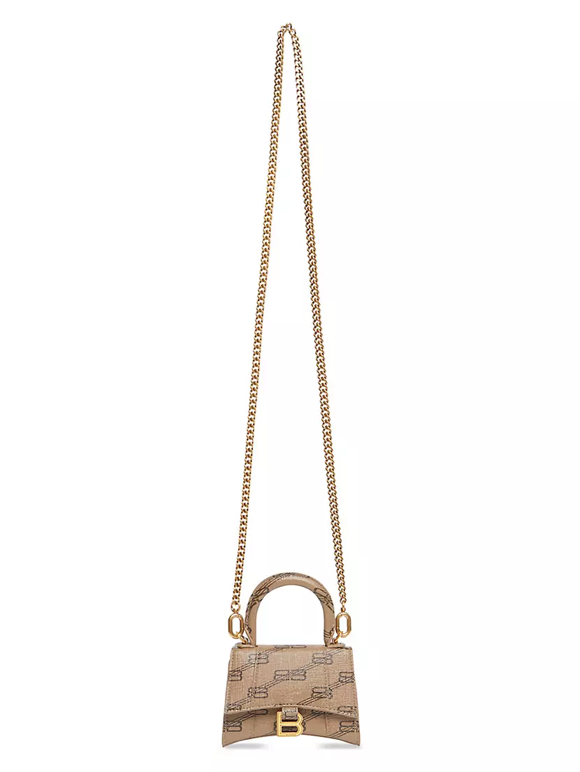 Hourglass Mini Handbag With Chain BB Monogram Coated Canvas