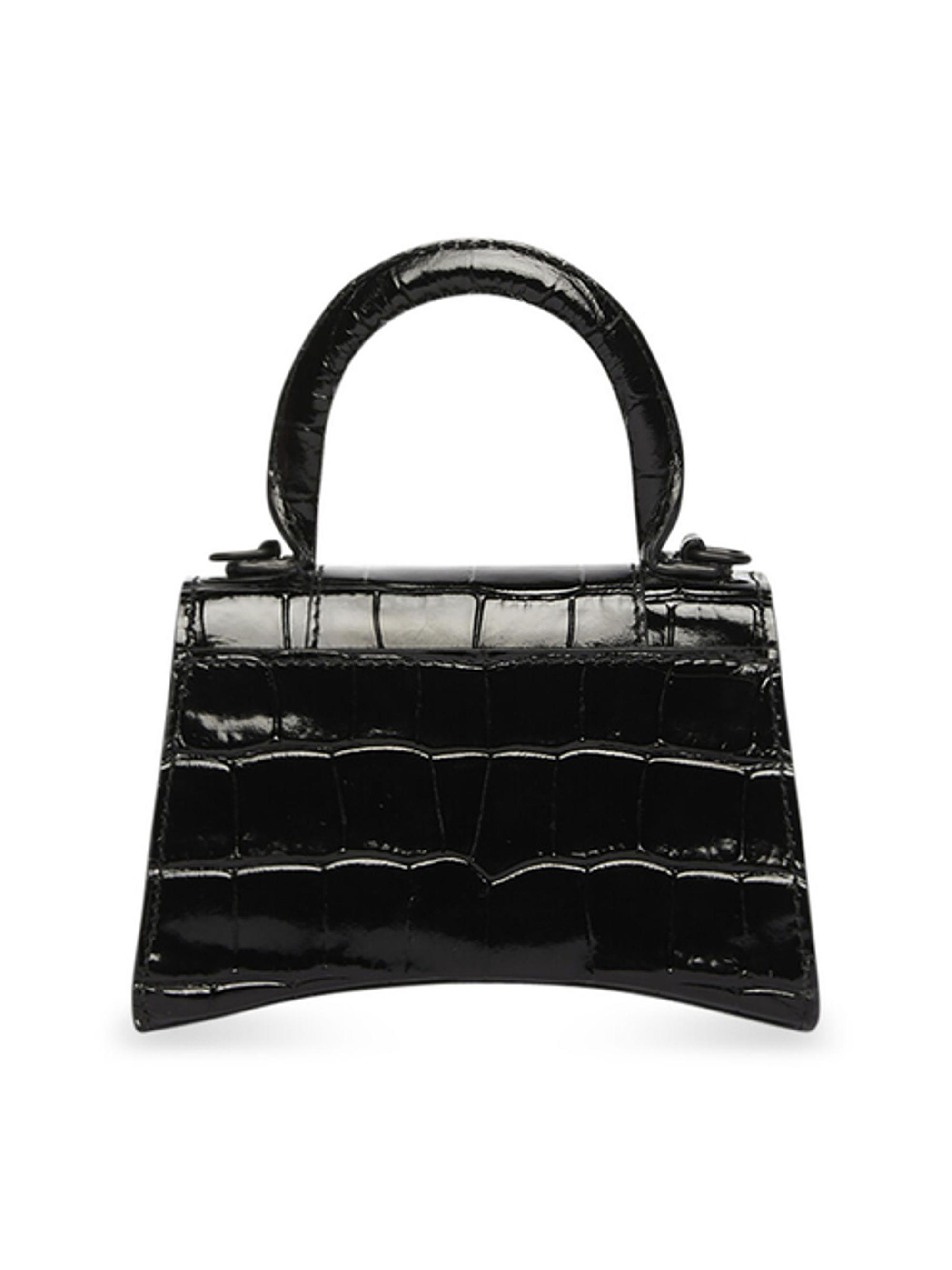 Balenciaga Hourglass Mini Handbag With Chain Crocodile Embossed