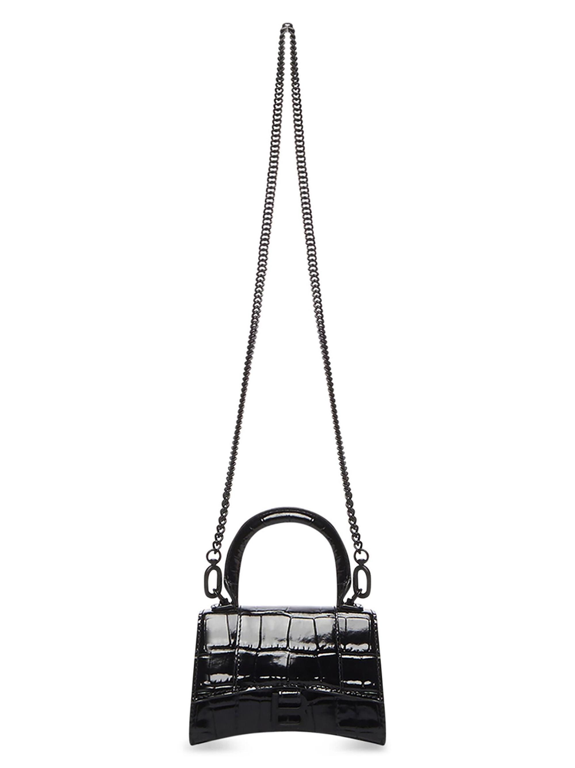 バッグ BALENCIAGA Hourglass Balenciaga Hourglass XS Croc-Embossed Bag | Neiman Marcus