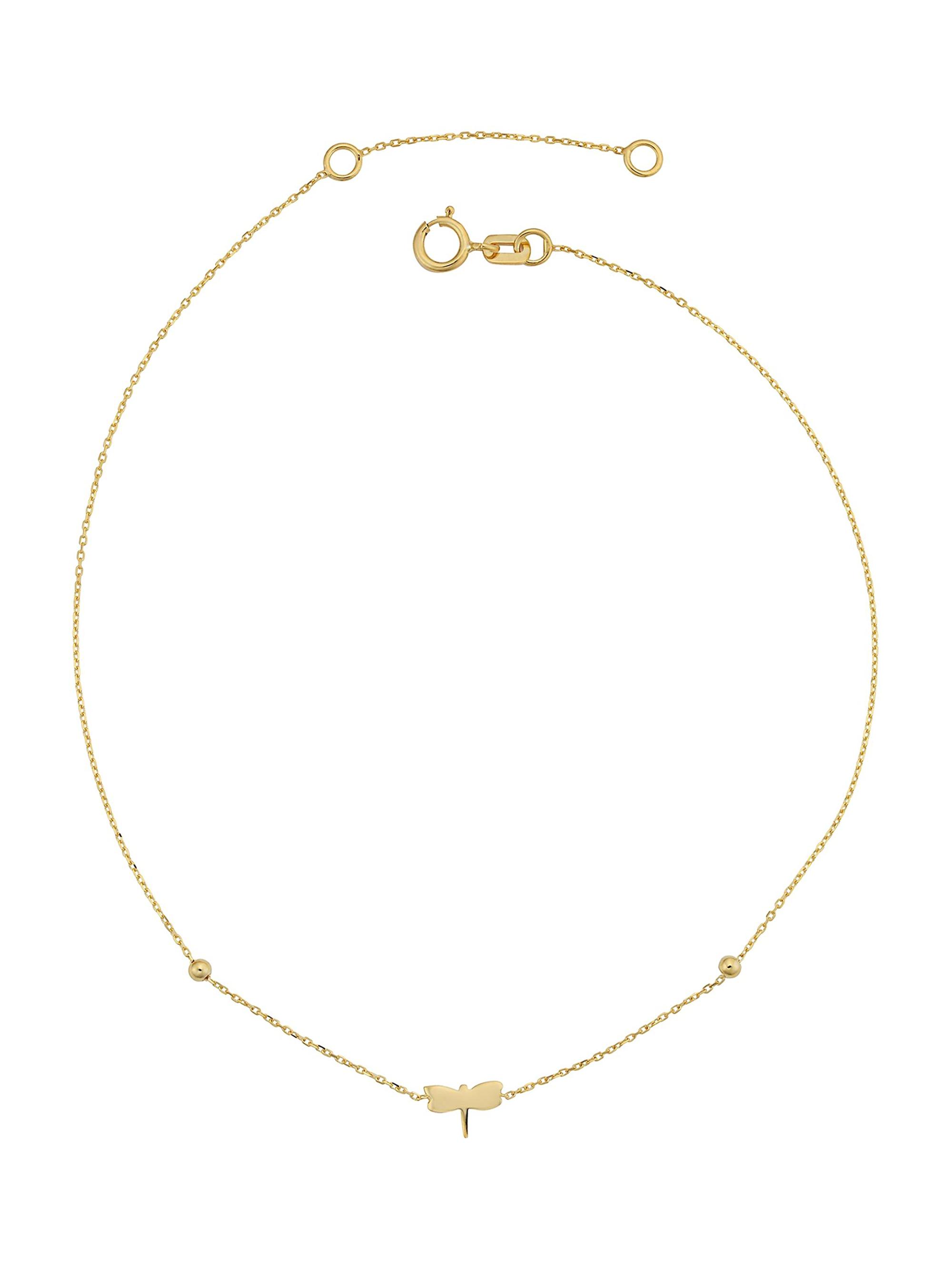Oradina Women's 14K Yellow Solid Gold Flora Anklet - Yellow Gold