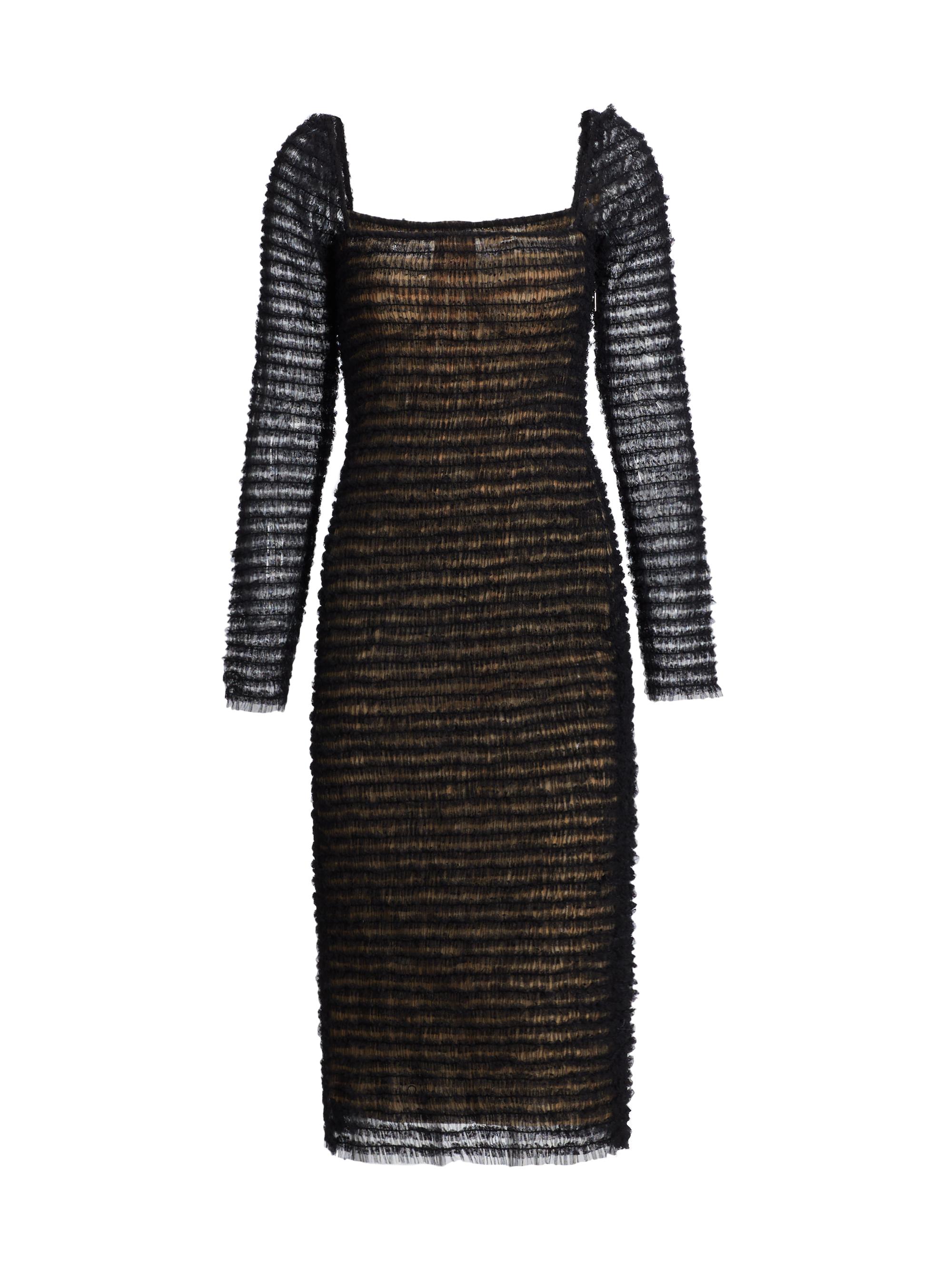 Jason Wu Collection Women's Smocked Long-Sleeve Midi-Dress - Black
