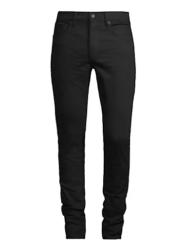 Purple Brand P001-BOS Slim Fit Jeans in Black Over Spray Men