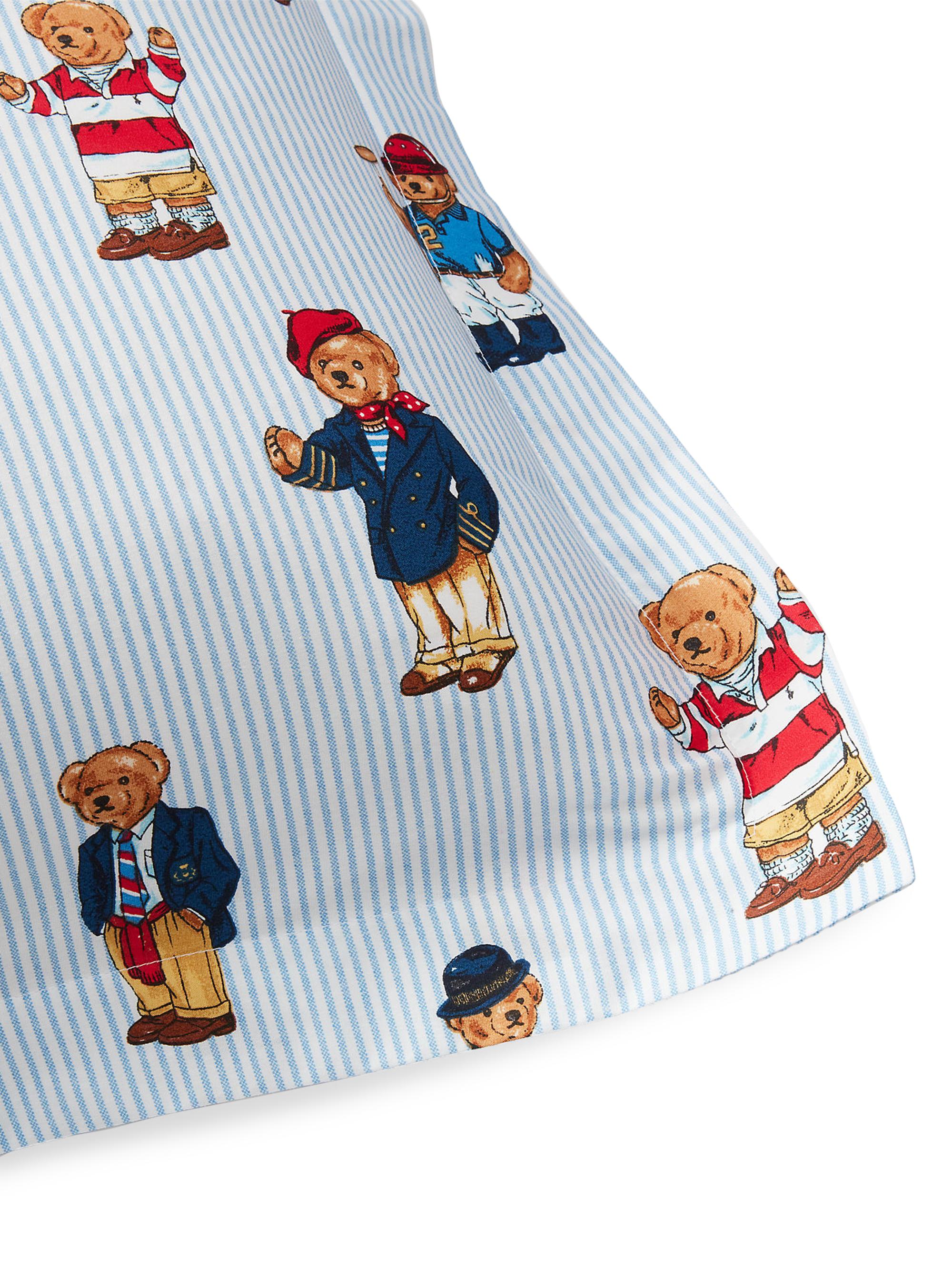 Ralph Lauren Teddy Bear Stripe 3-Piece Duvet Cover Set Saks
