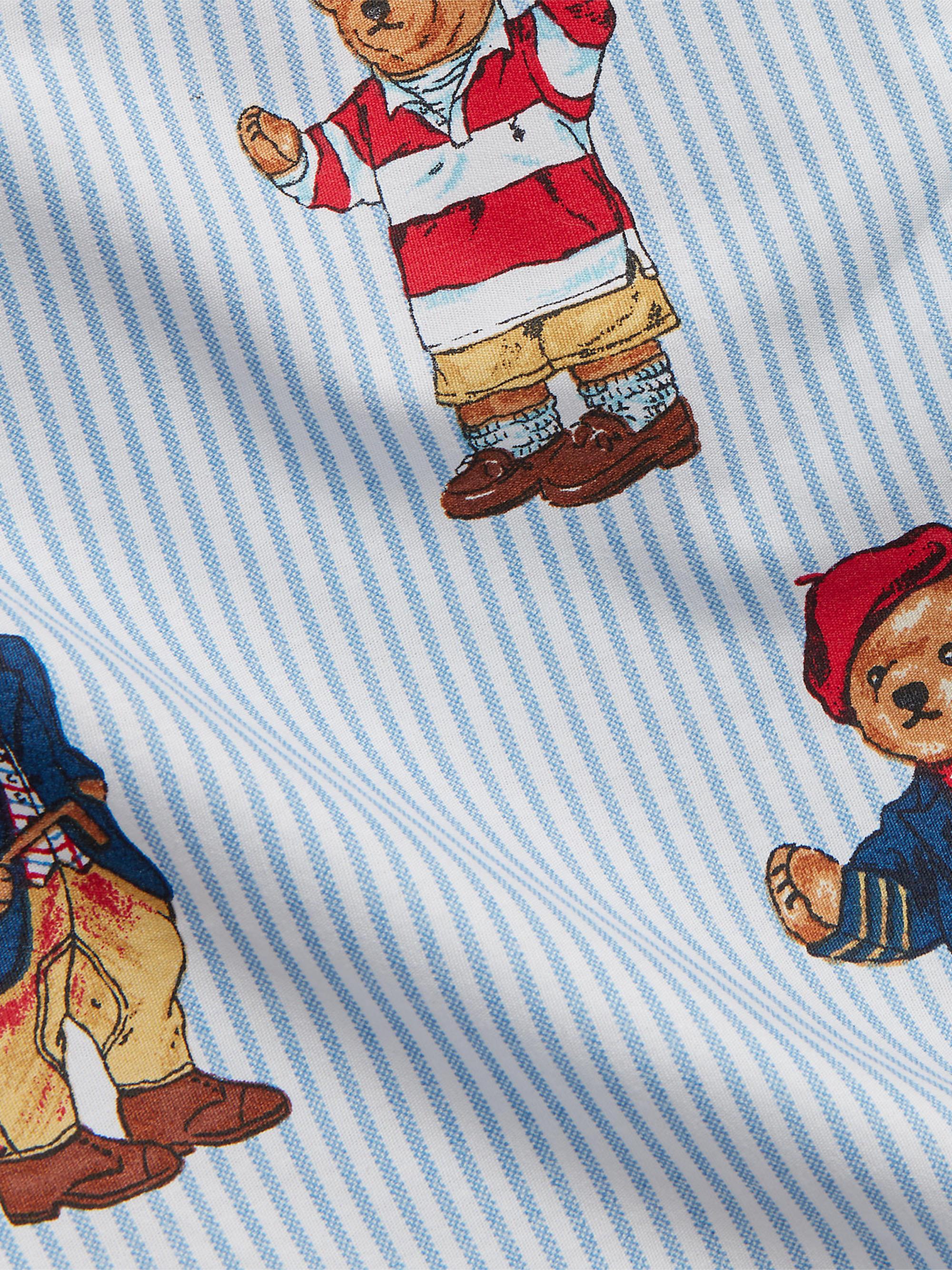 Ralph Lauren ポロベア　フィッテッドシート Ralph Lauren Teddy Bear Stripe 4-Piece Sheeting Set | Saks Fifth