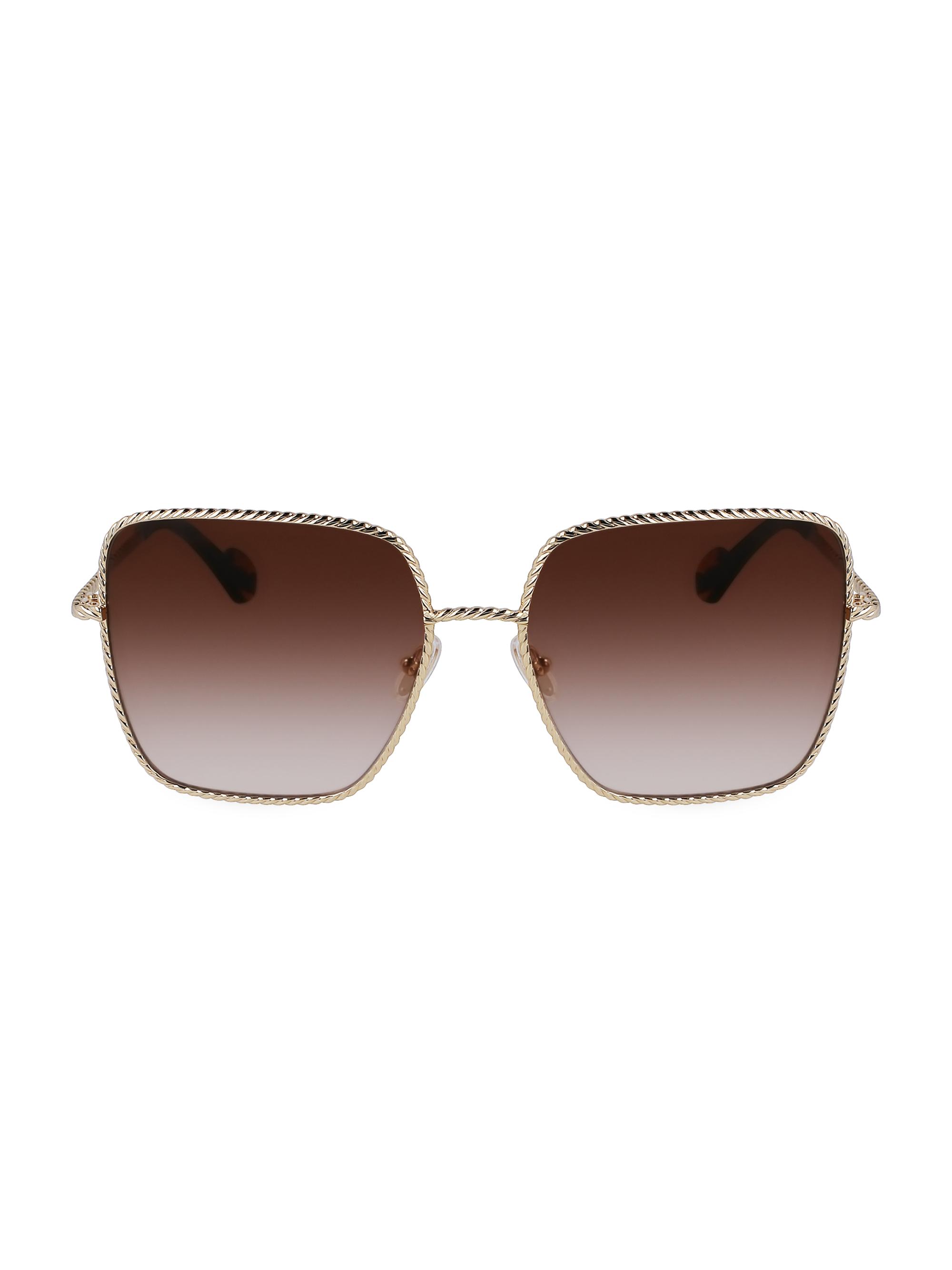 Lanvin Women's Babe 60MM Square Sunglasses - Gold Brown