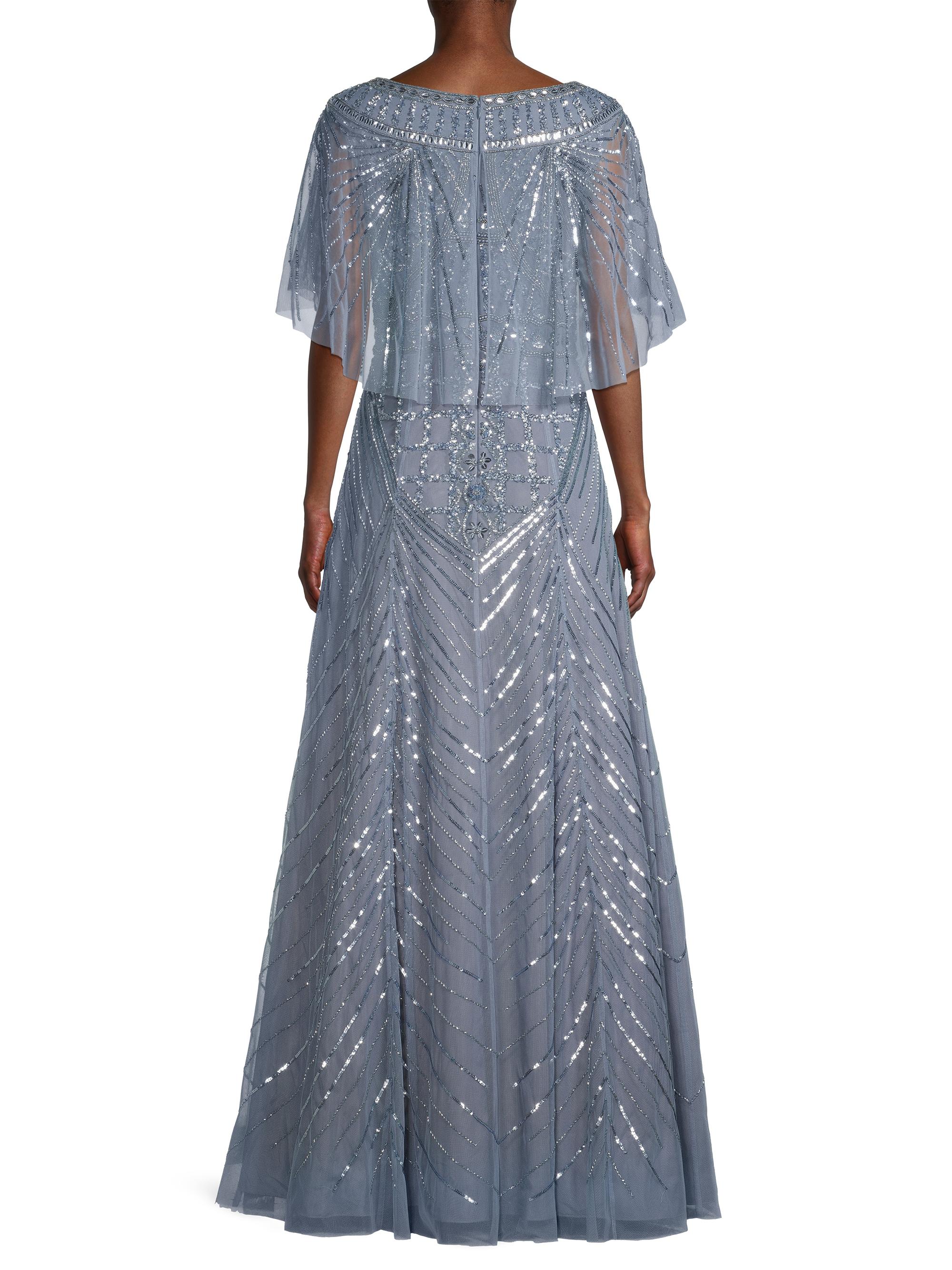 aidan mattox beaded trapeze dress Cape A-Line Gown Shoe Size (UK):7.5 and crystals in an Promotion_PantEvent26 Bhldn Sleeveless Square-Neck Corset