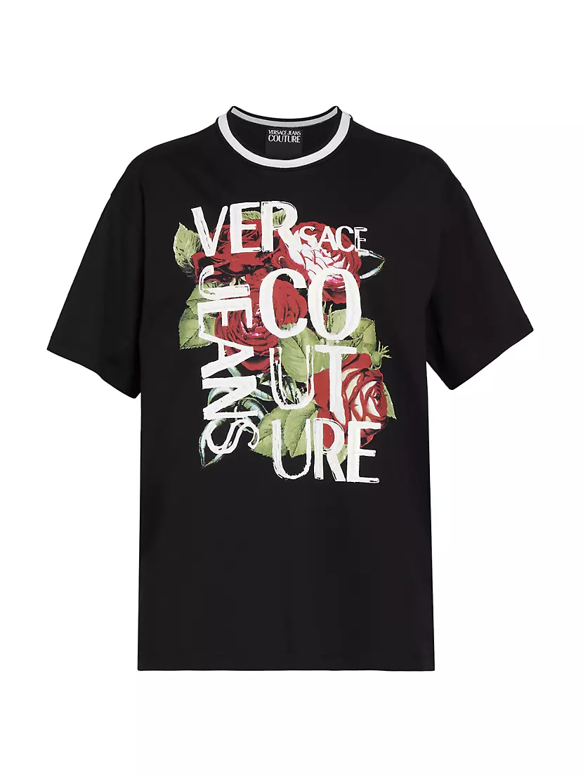 Shop Versace Jeans Couture Logo Cotton Classic-Fit Short-Sleeve T