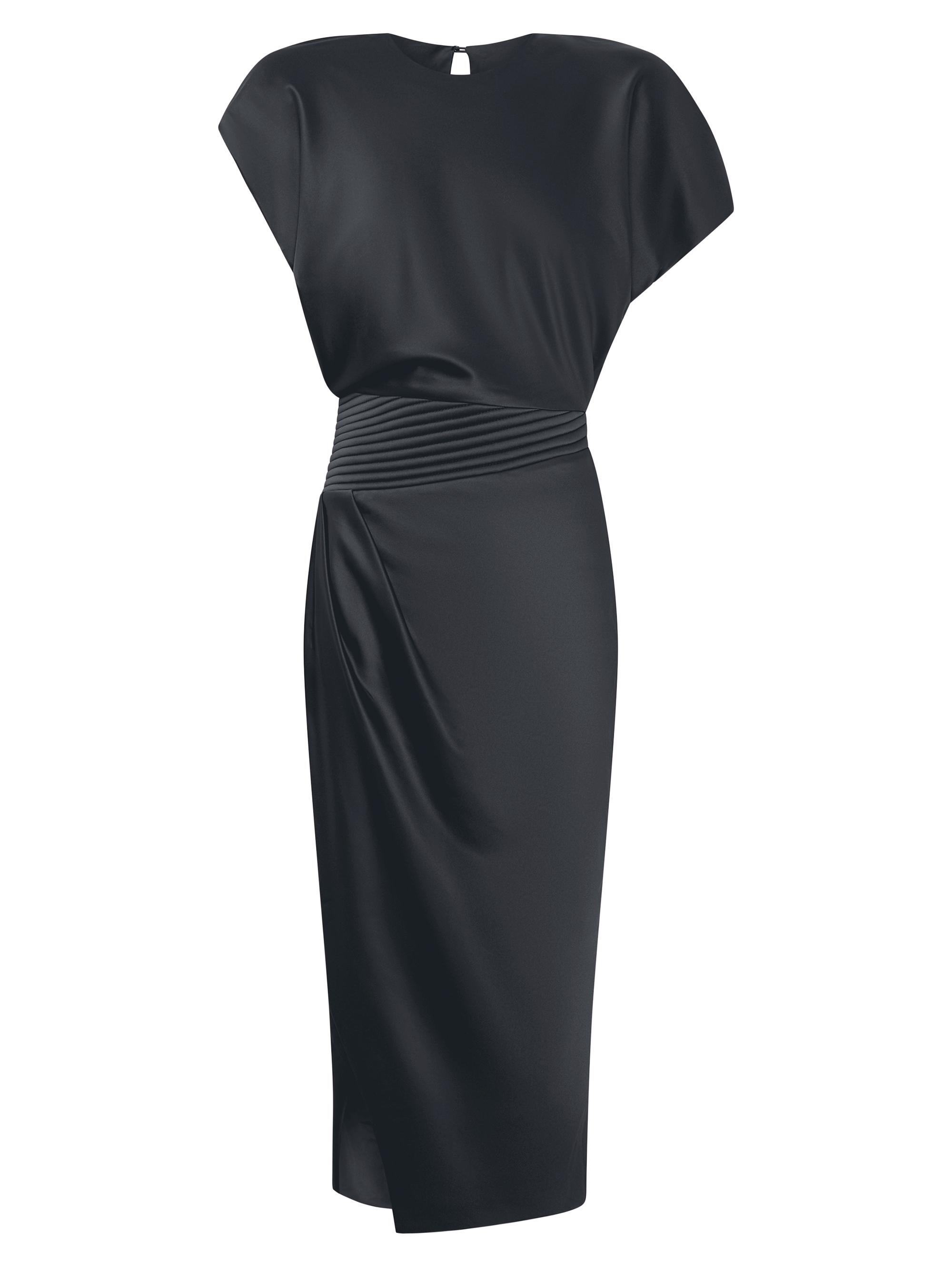 Zhivago Bond Satin Pleated Asymmetric Midi-Dress | Saks Fifth Avenue