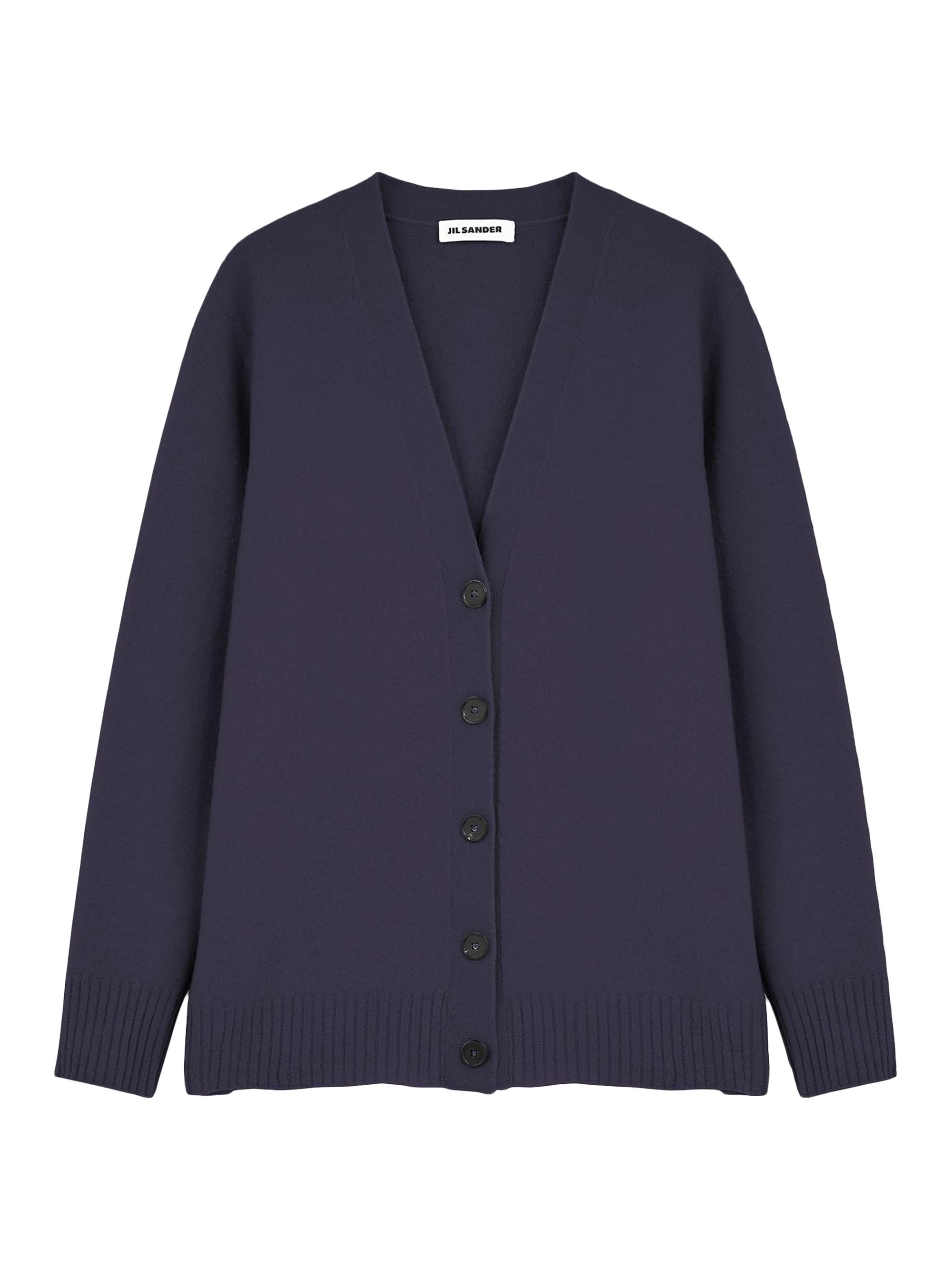 Jil Sander Women's Boiled Wool Cardigan - Navy