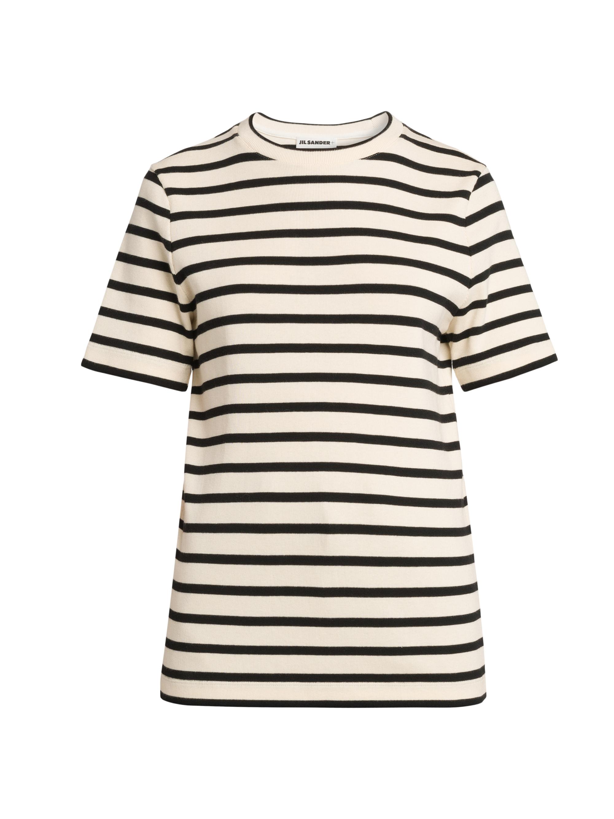 Jil Sander Women's Striped Cotton T-Shirt - Bluejay