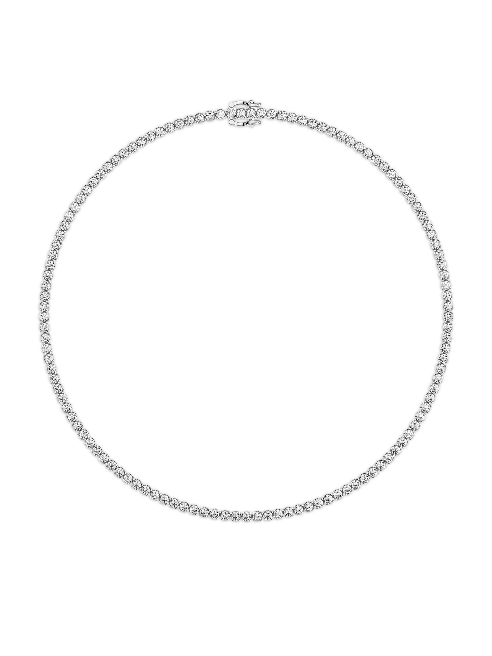 Saks Fifth Avenue Collection Women's 14K White Gold & 10 TCW Natural Diamond Tennis Necklace - White