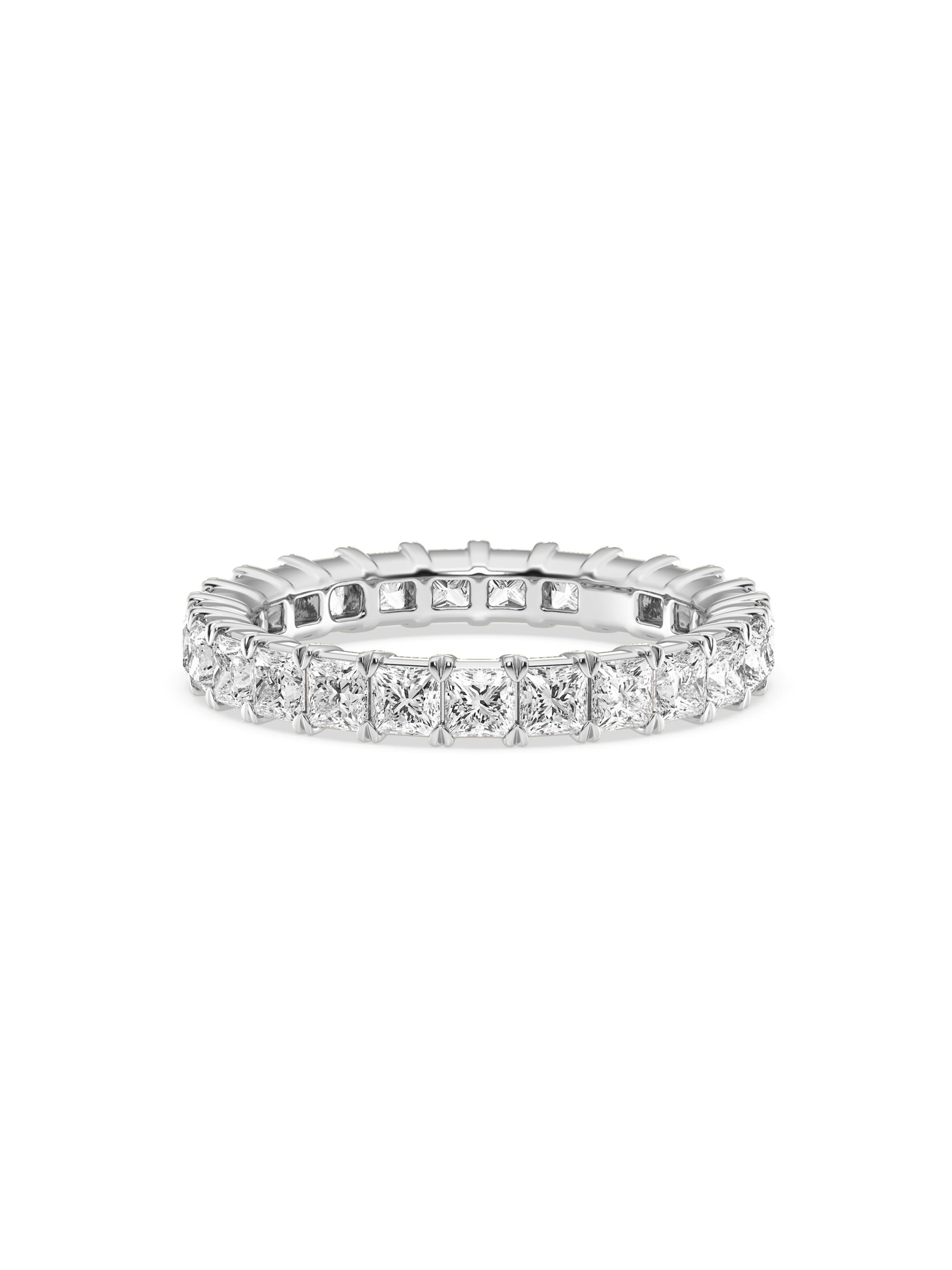 Saks Fifth Avenue Collection Women's 14K White Gold & 2.15 TCW Princess-Cut Natural Diamond Eternity Band - White