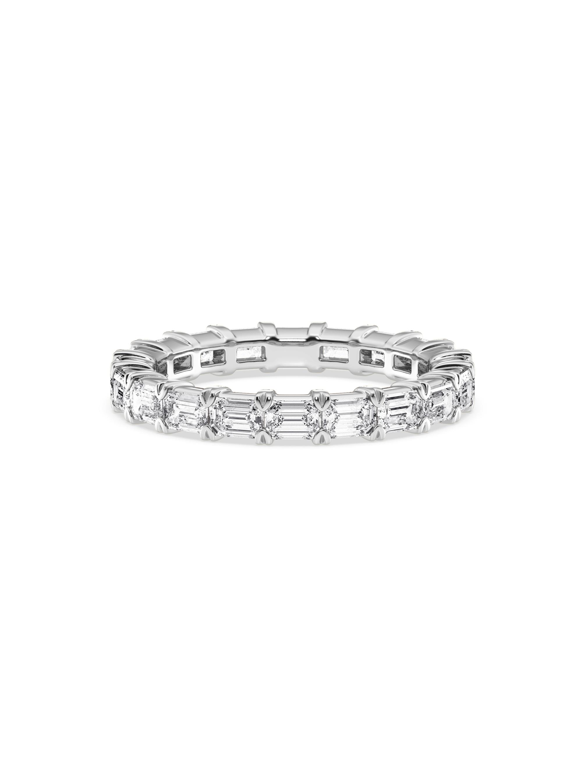 Saks Fifth Avenue Collection Women's 14K White Gold & 2 TCW Emerald-Cut Natural Diamond Eternity Band - White
