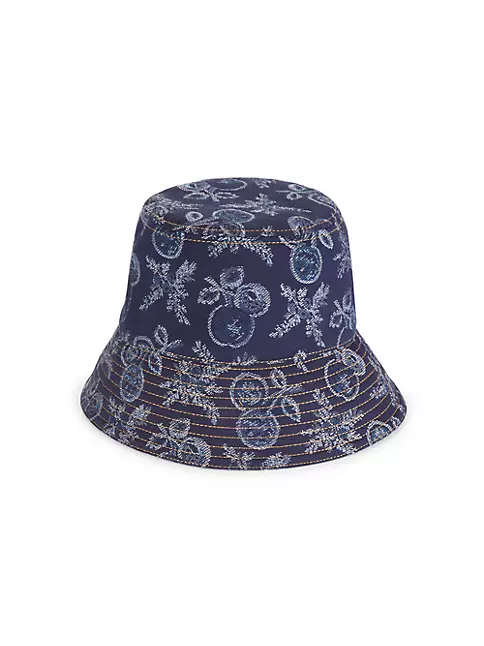 Monogram Jacquard Denim Bucket Hat In Blue