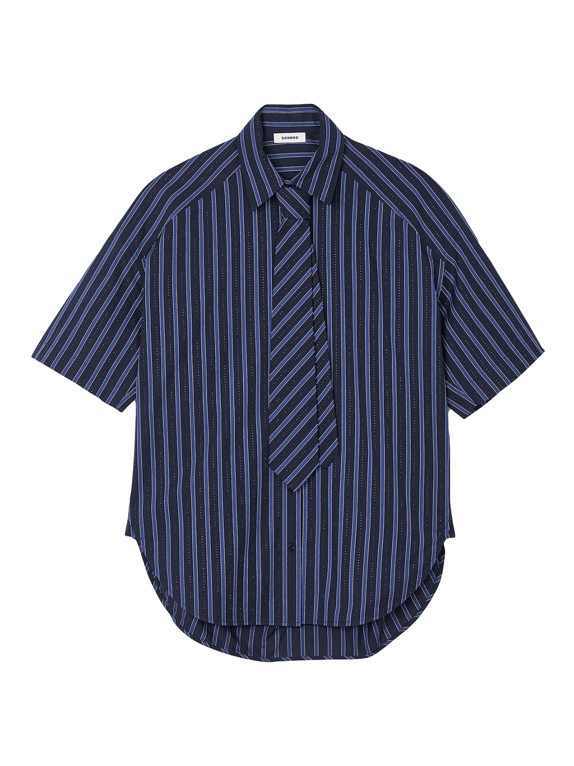 Sandro Women's Rhinestone Tie Shirt - Blue