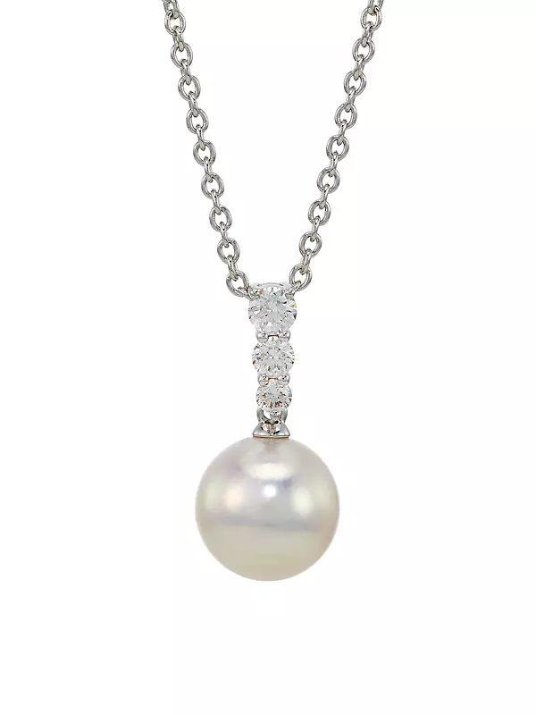 Mikimoto Pearl Pendant Solitaire Necklace