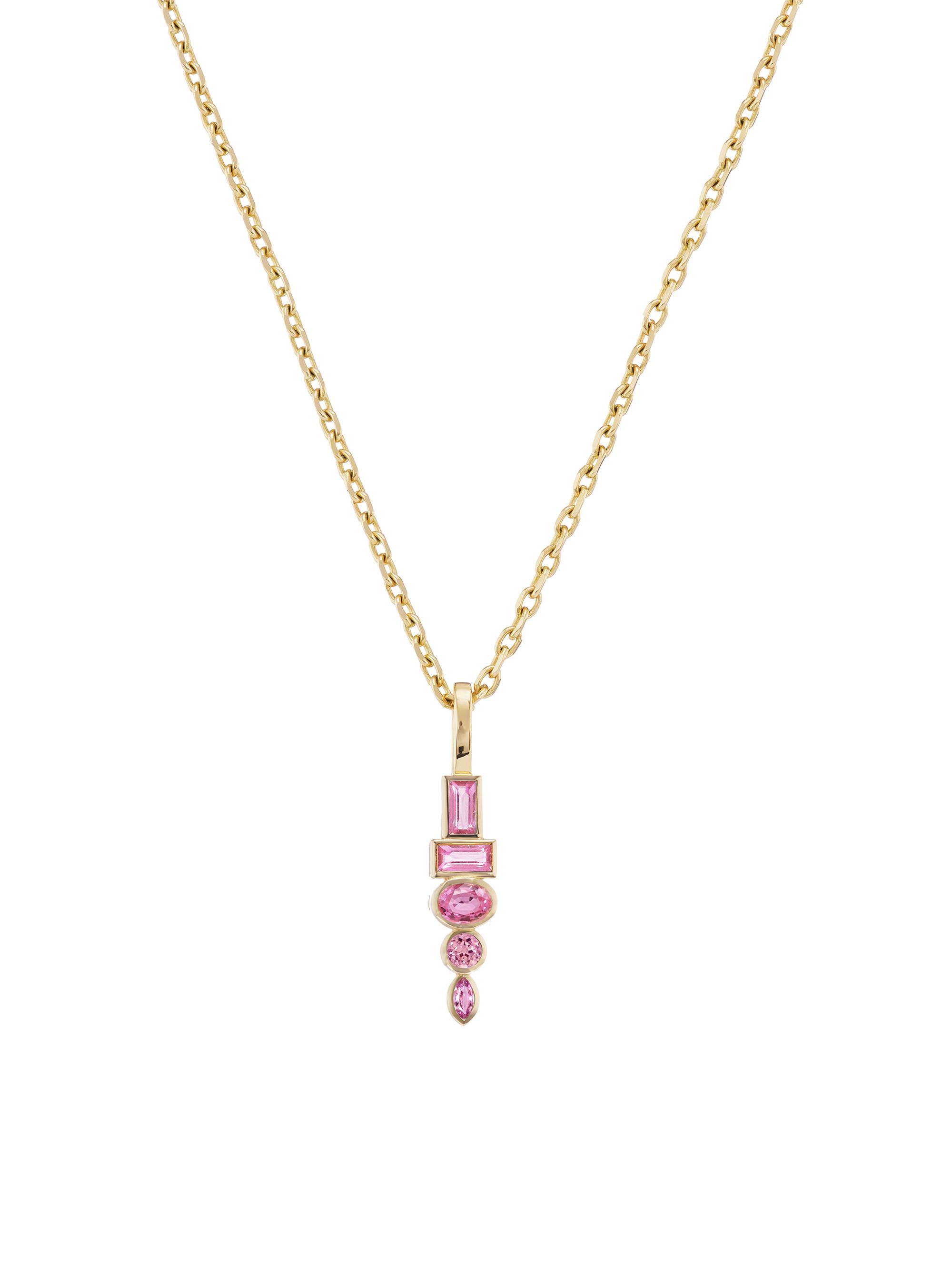 Sorellina Women's Monroe Totem 18K Yellow Gold & Gemstone Pendant Necklace - Pink Sapphire