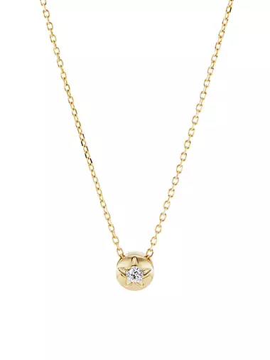 Tarot L'imperatrice 18K Gold & Diamond Star Necklace