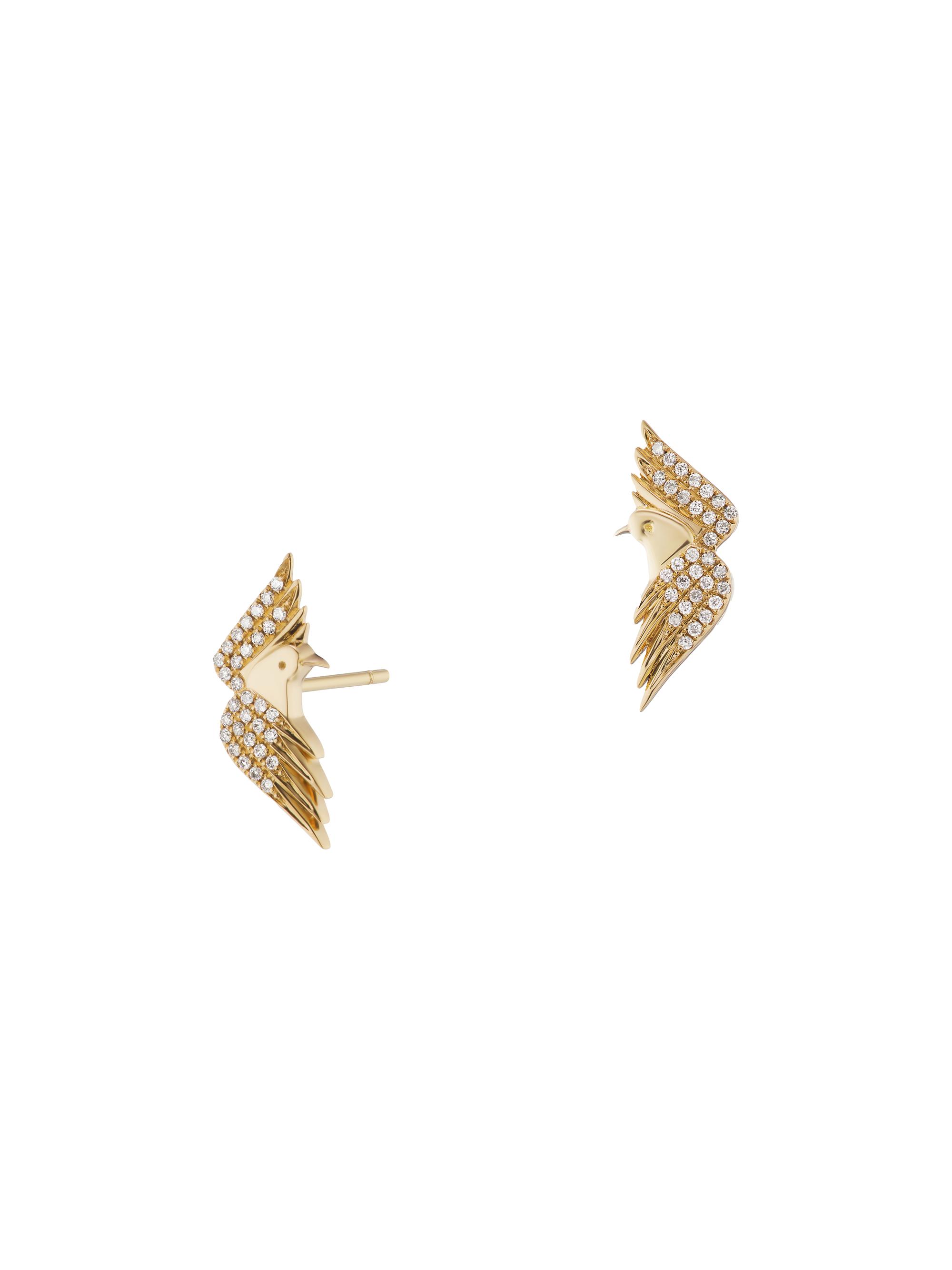 Sorellina Women's Tarot 18K Gold & Diamond Eagle Studs - Yellow Gold