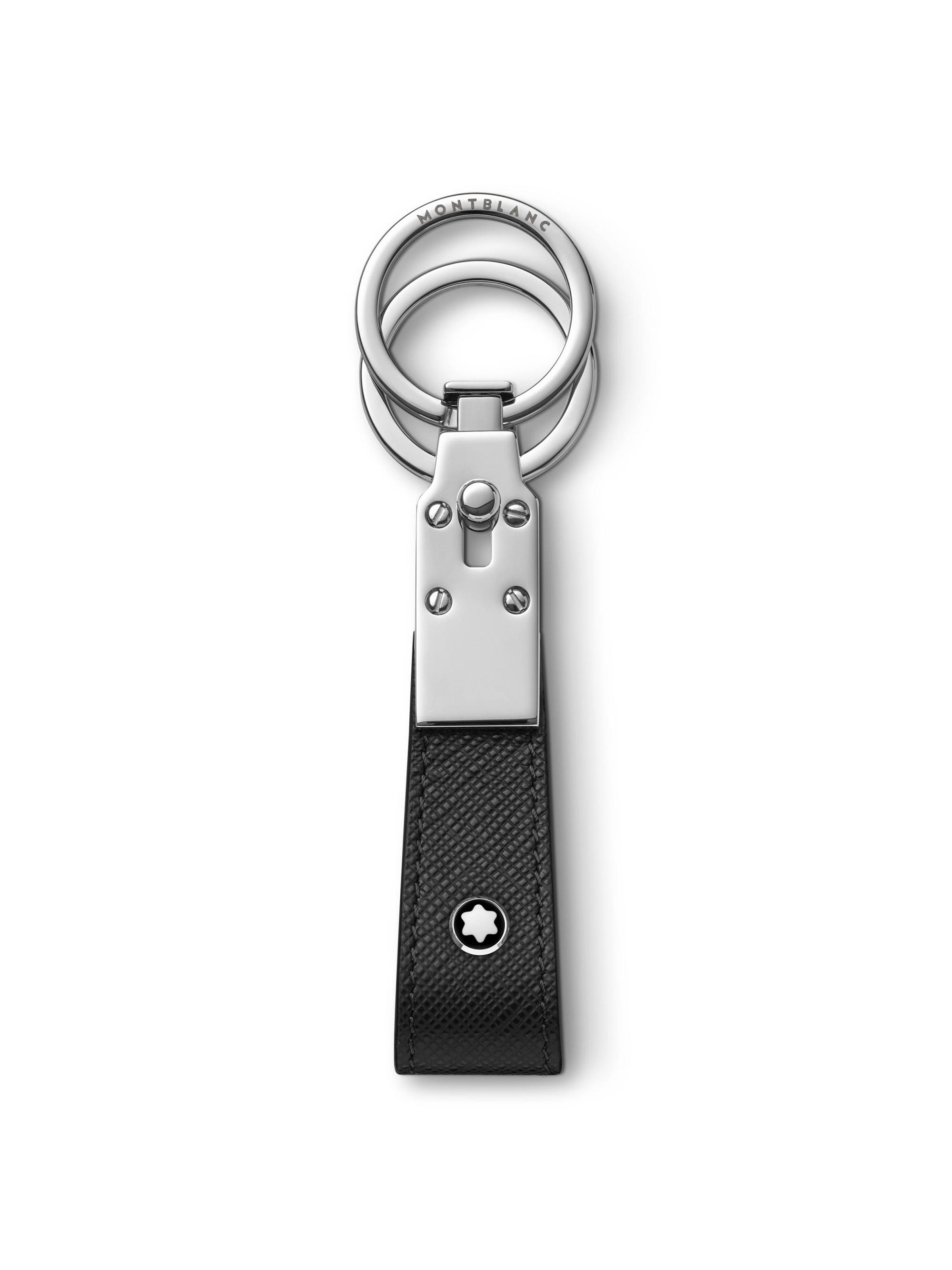 Montblanc Men's Sartorial Leather & Stainless Steel Key Fob - Black