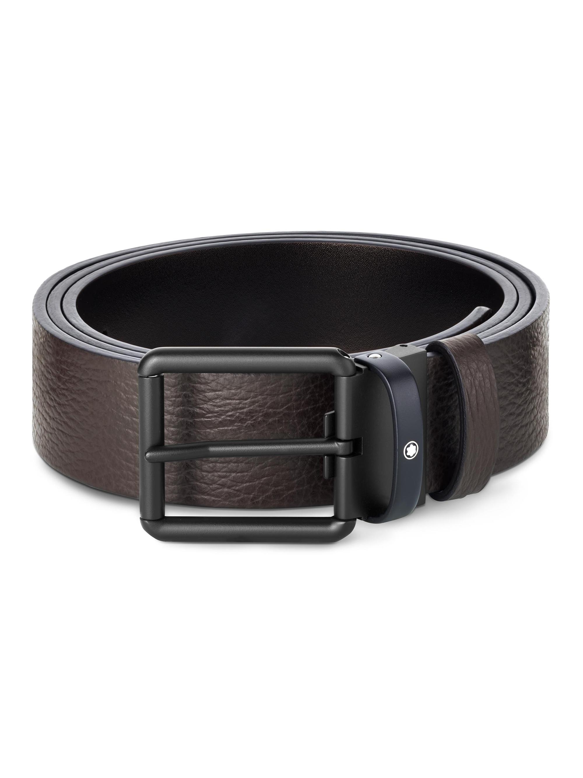 Montblanc Men's Pin Buckle Reversible Leather Belt - Black