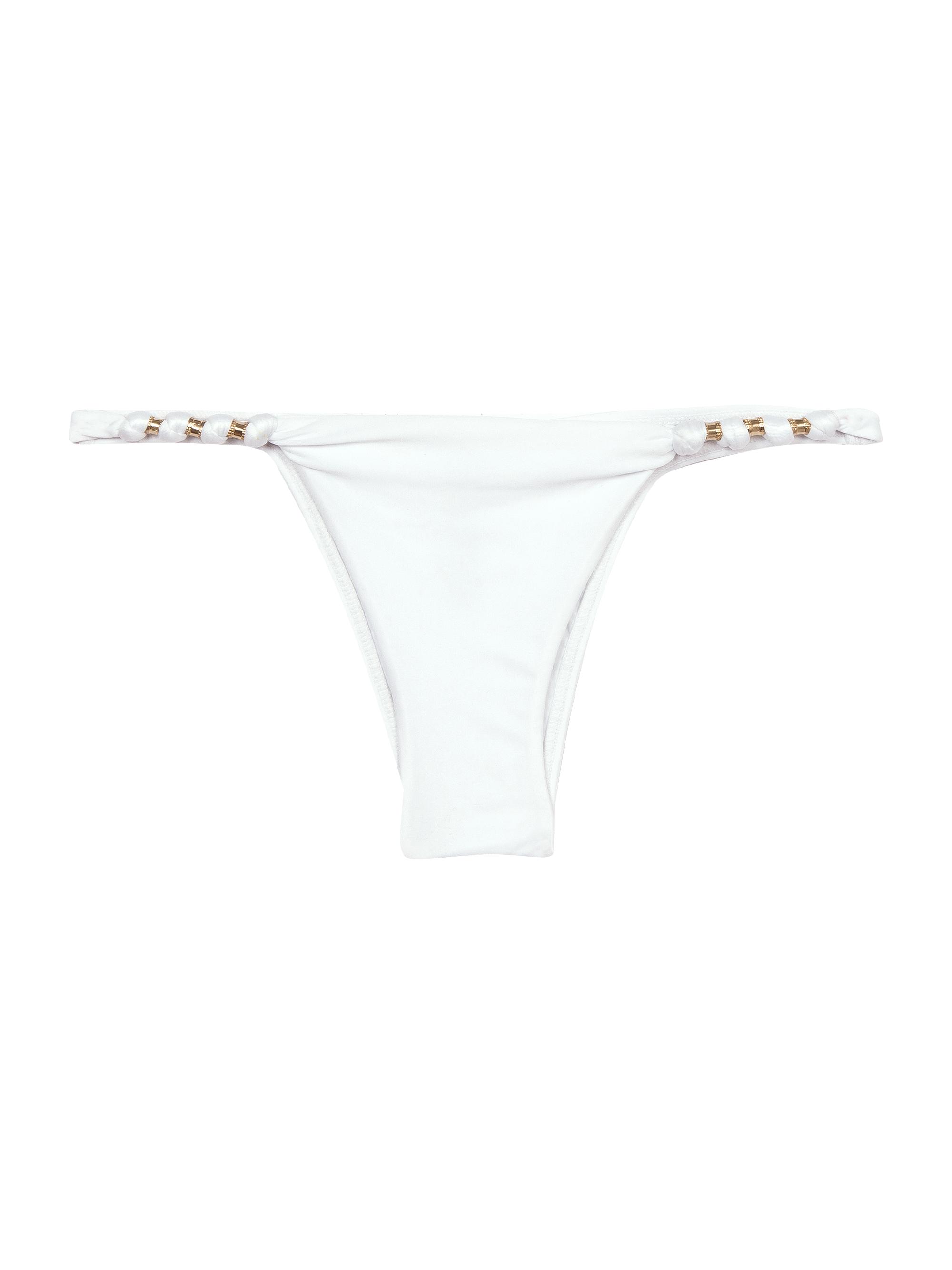 ViX by Paula Hermanny Women's Paula Goldtone-Bead Bikini Bottoms - White