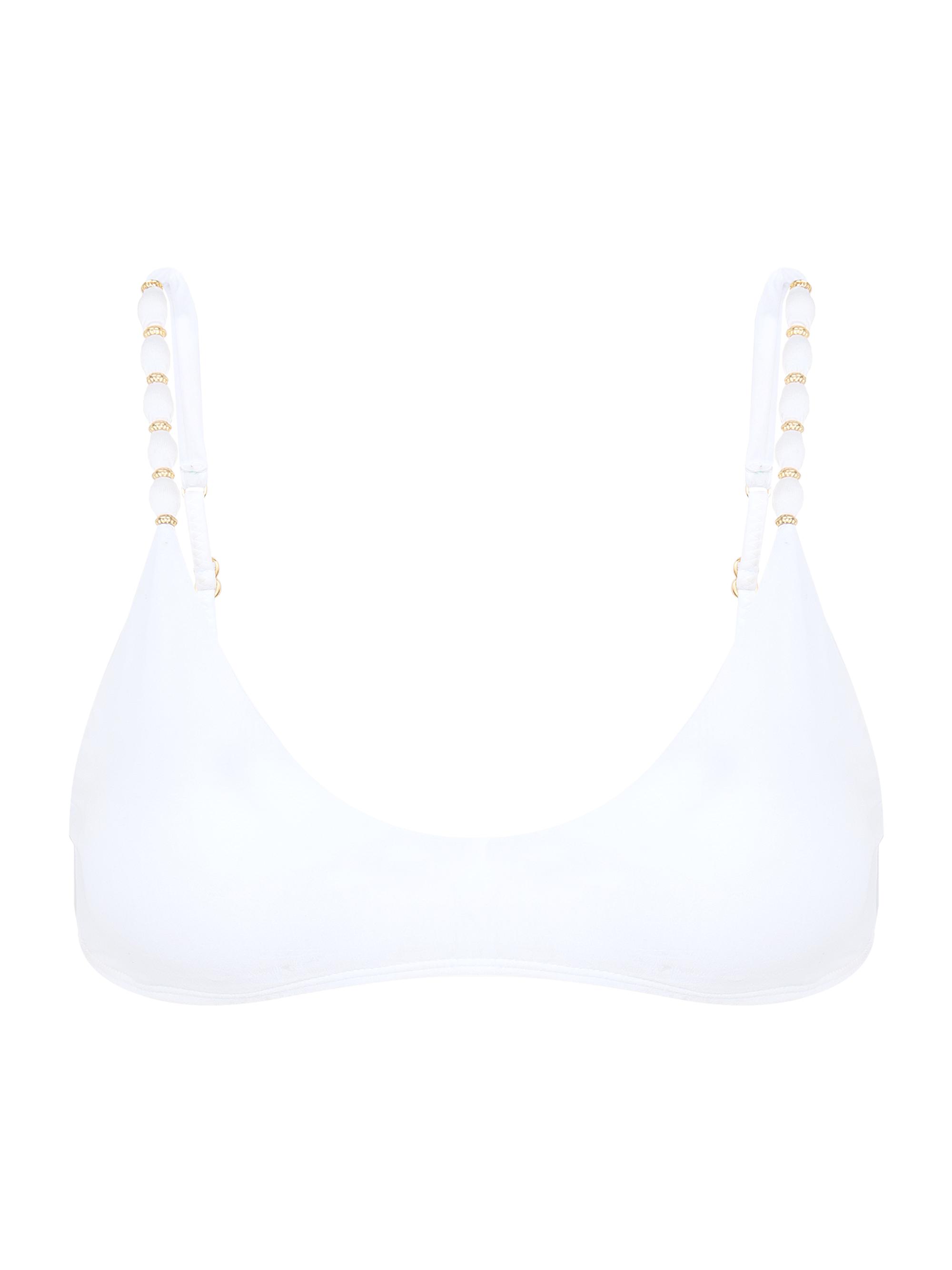 ViX by Paula Hermanny Women's Li Beaded Bikini Top - White