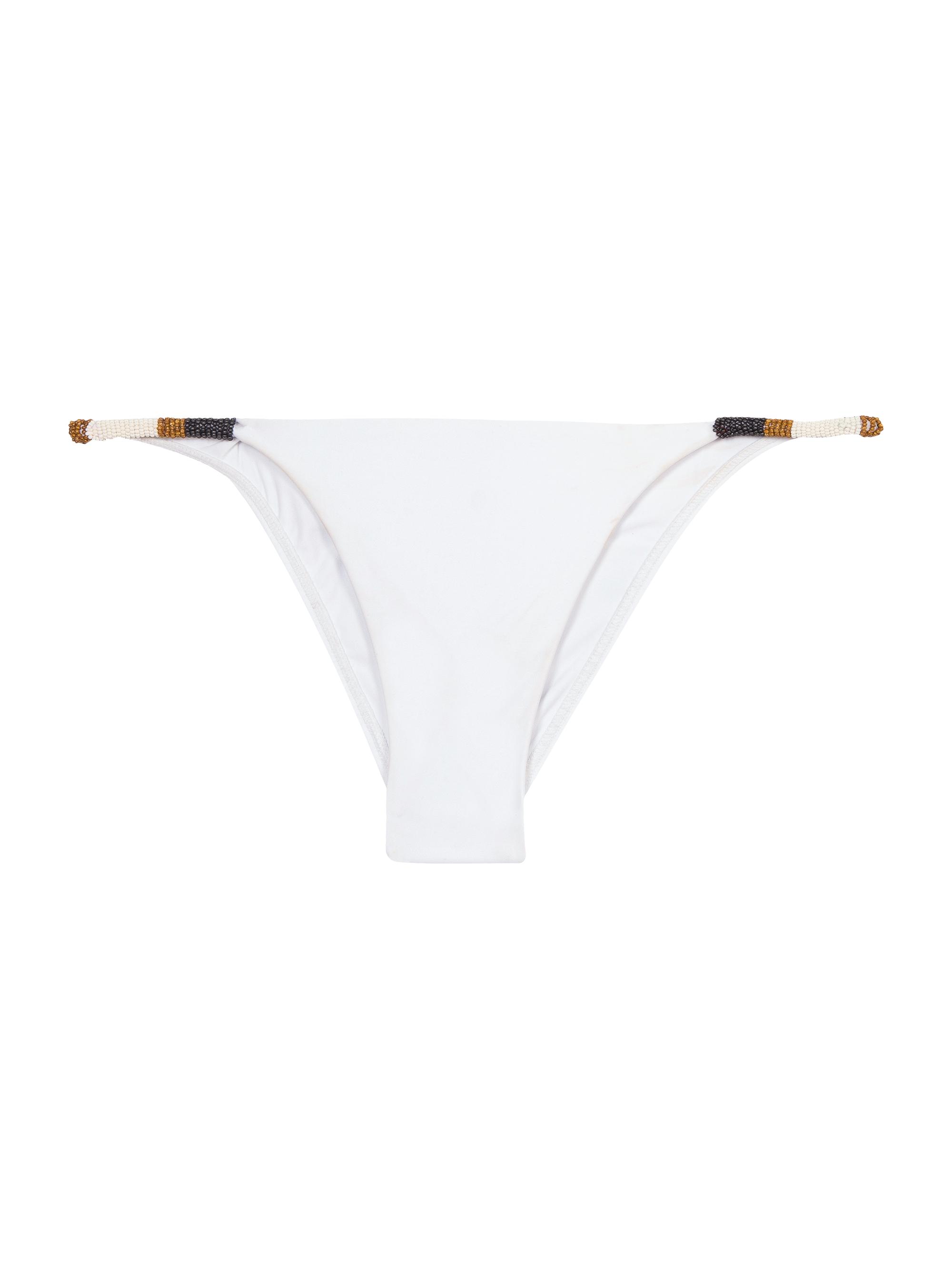 ViX by Paula Hermanny Women's Ella Bead-Embellished String Bikini Bottoms - White