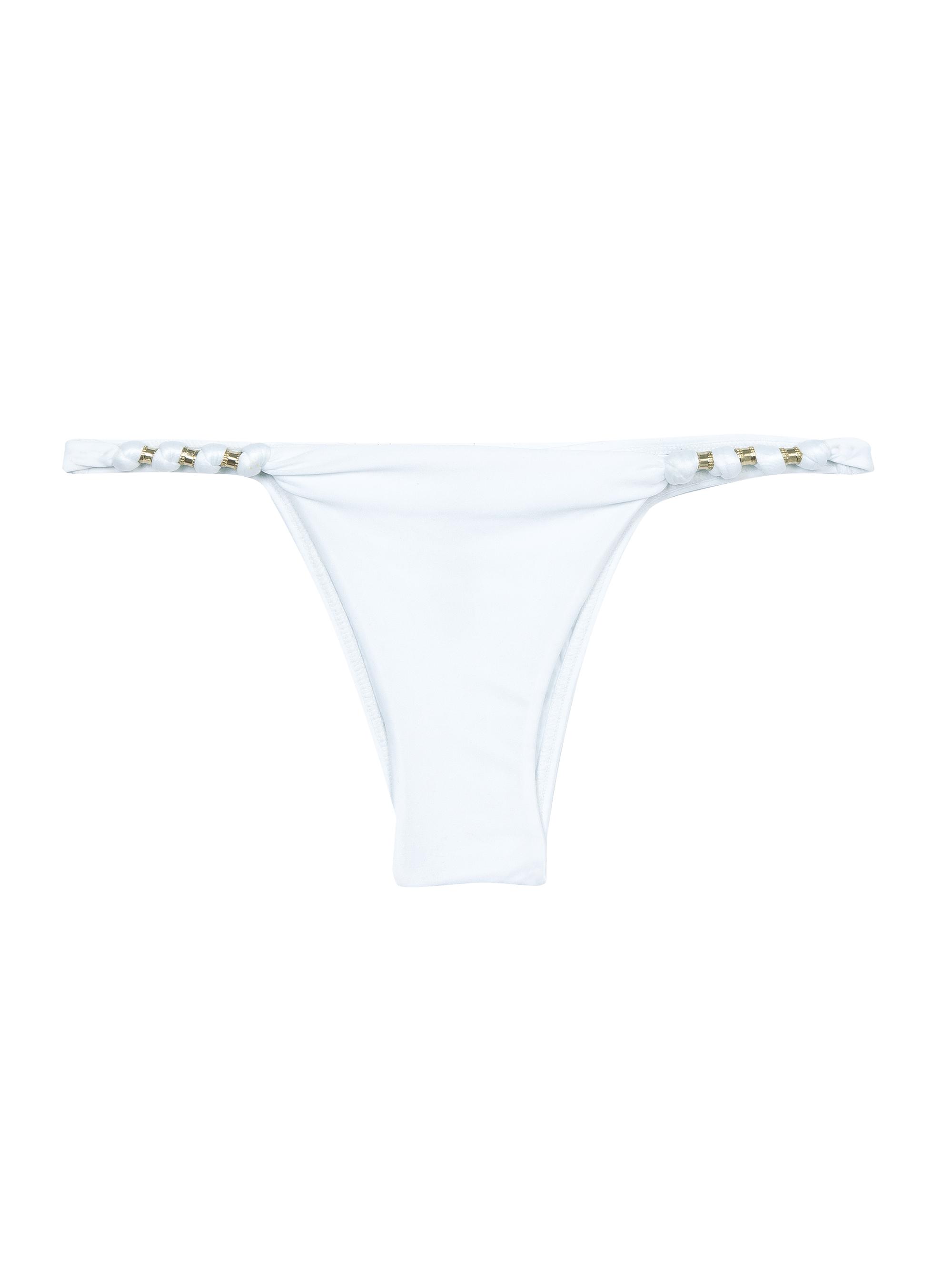 ViX by Paula Hermanny Women's Paula Knotted Beaded Bikini Bottom - White