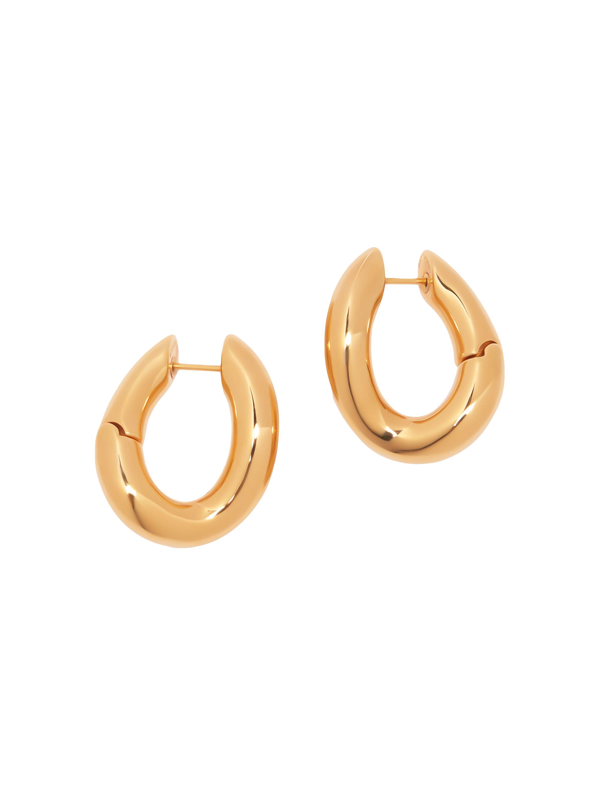 Balenciaga Women's Loop Earrings - Shiny Gold