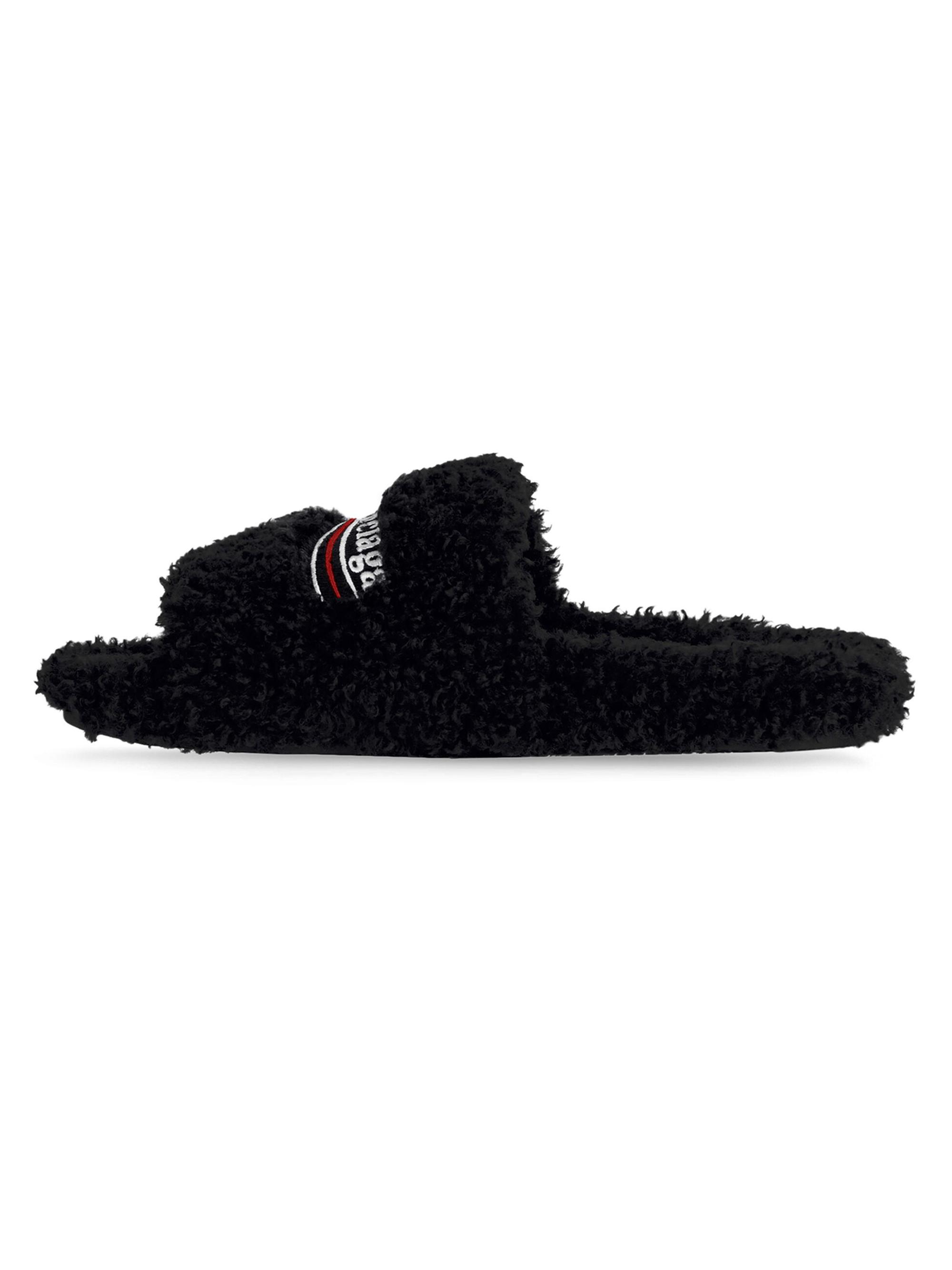 Furry Slide Sandals
