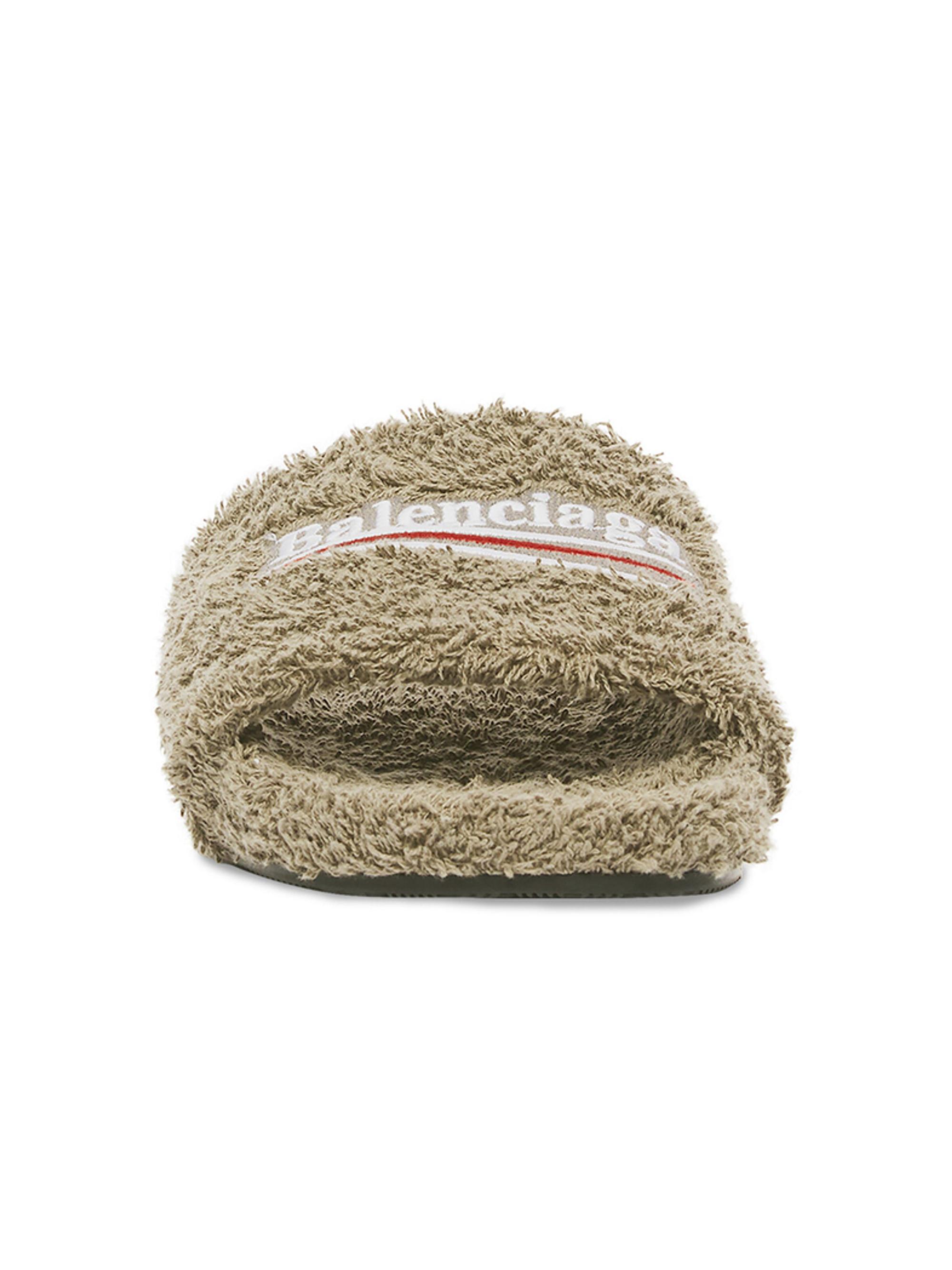 Balenciaga Furry Slide Sandals in Soft Towel | Saks Fifth Avenue