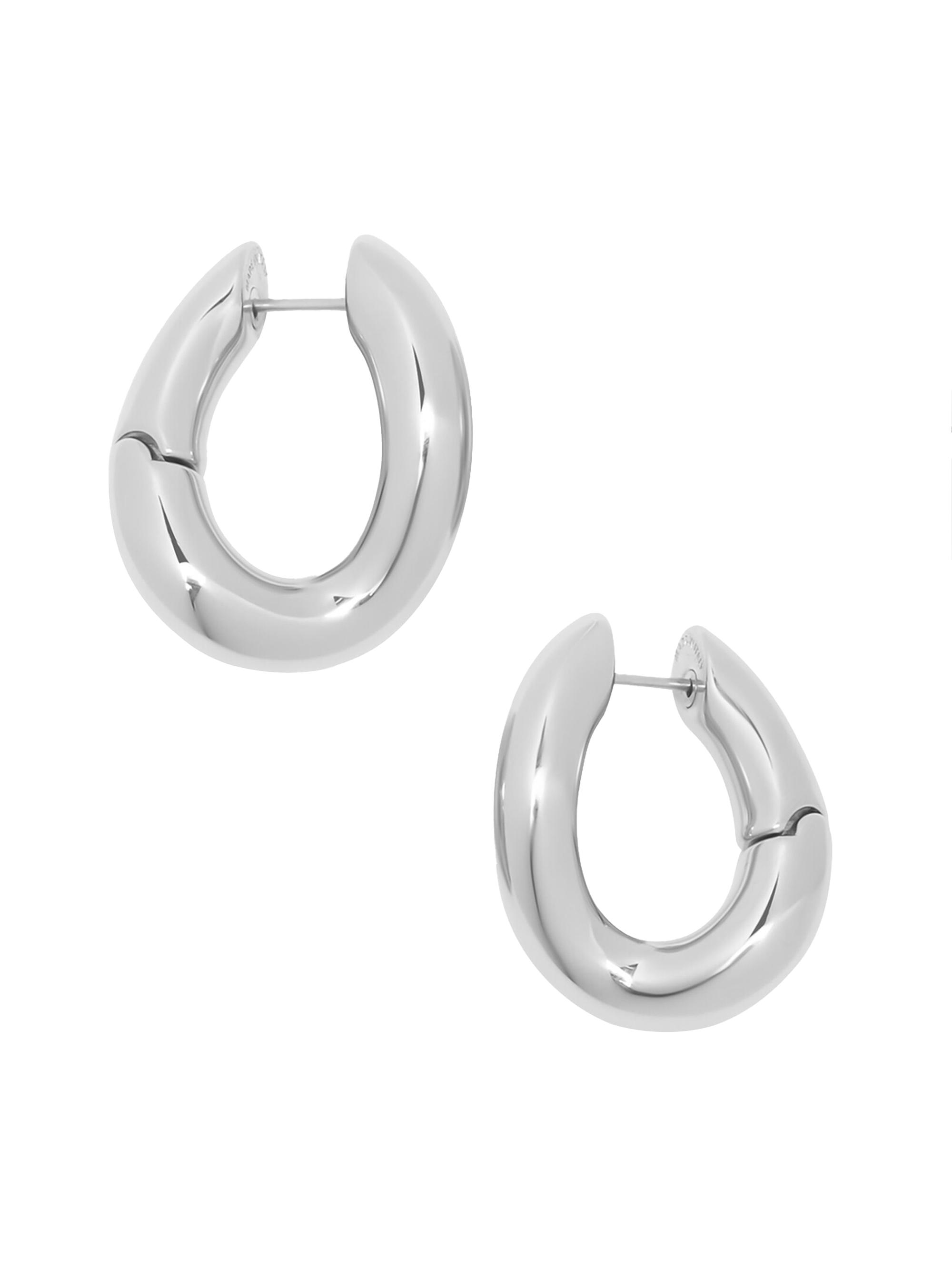 Women's Loop Earrings - Shiny Silver