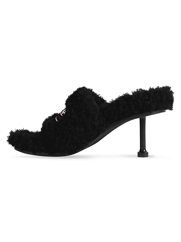 Shop Balenciaga Furry 80 MM Sandals | Saks Fifth Avenue