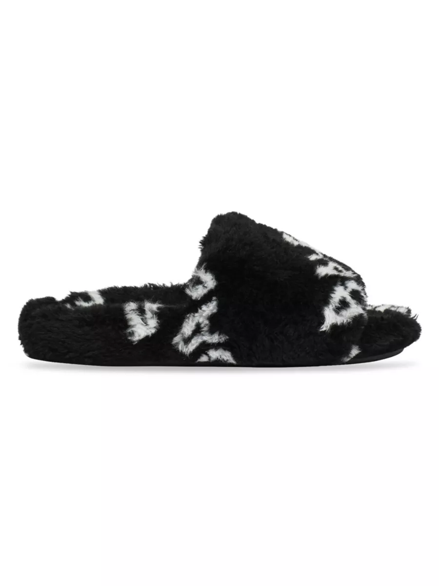 2024 お歳暮【公式】 - 人気ブランド Shop Balenciaga Fifth Saks | Logo Allover Sandal Slide Furry 靴