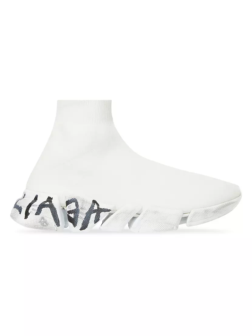 Shop Balenciaga Speed 2.0 Graffiti Recycled Knit Sneakers | Saks 