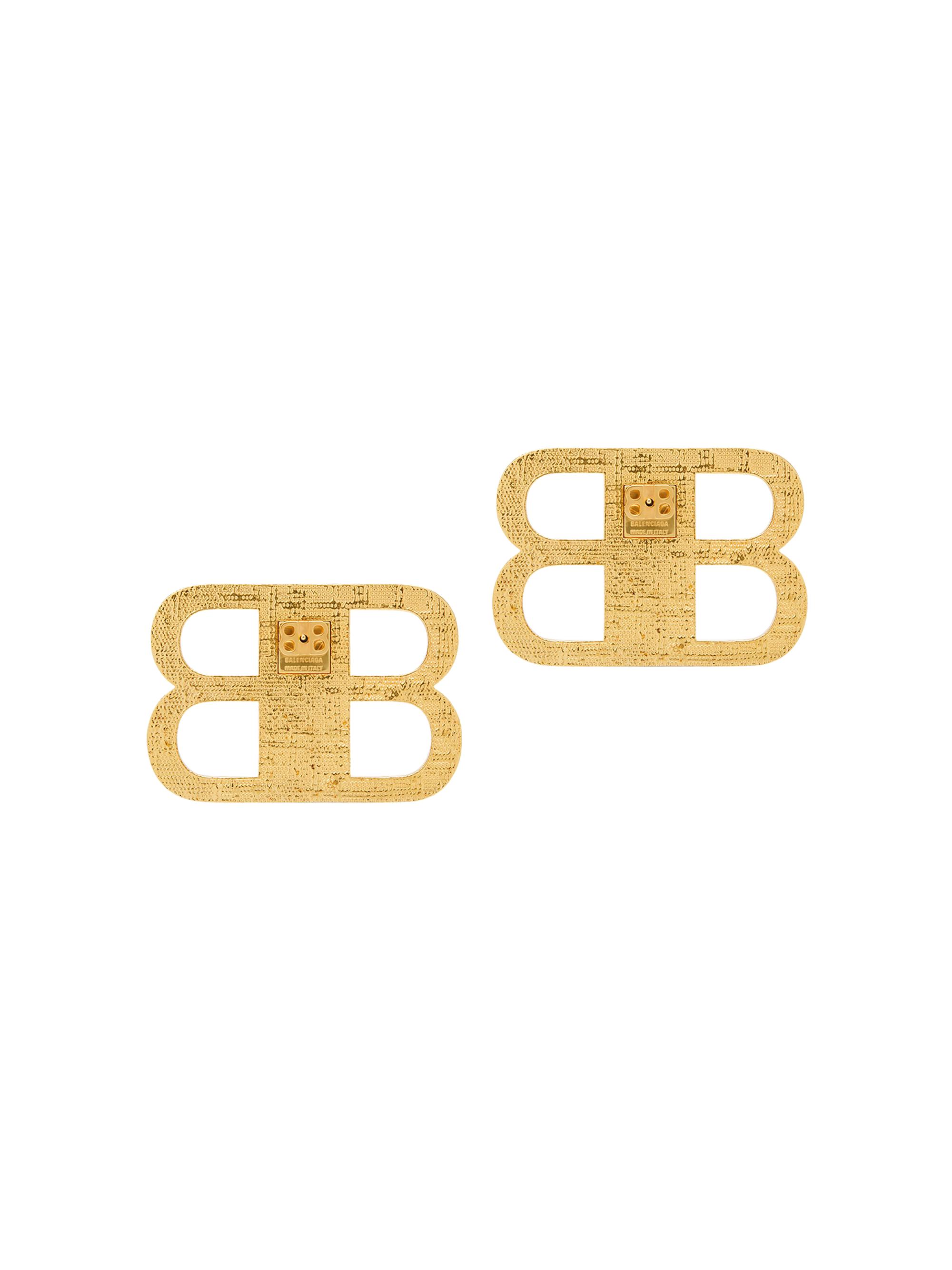 【BALENCIAGA】BB LOGO STUD 0400018130793_GOLDCRYSTAL_A1?