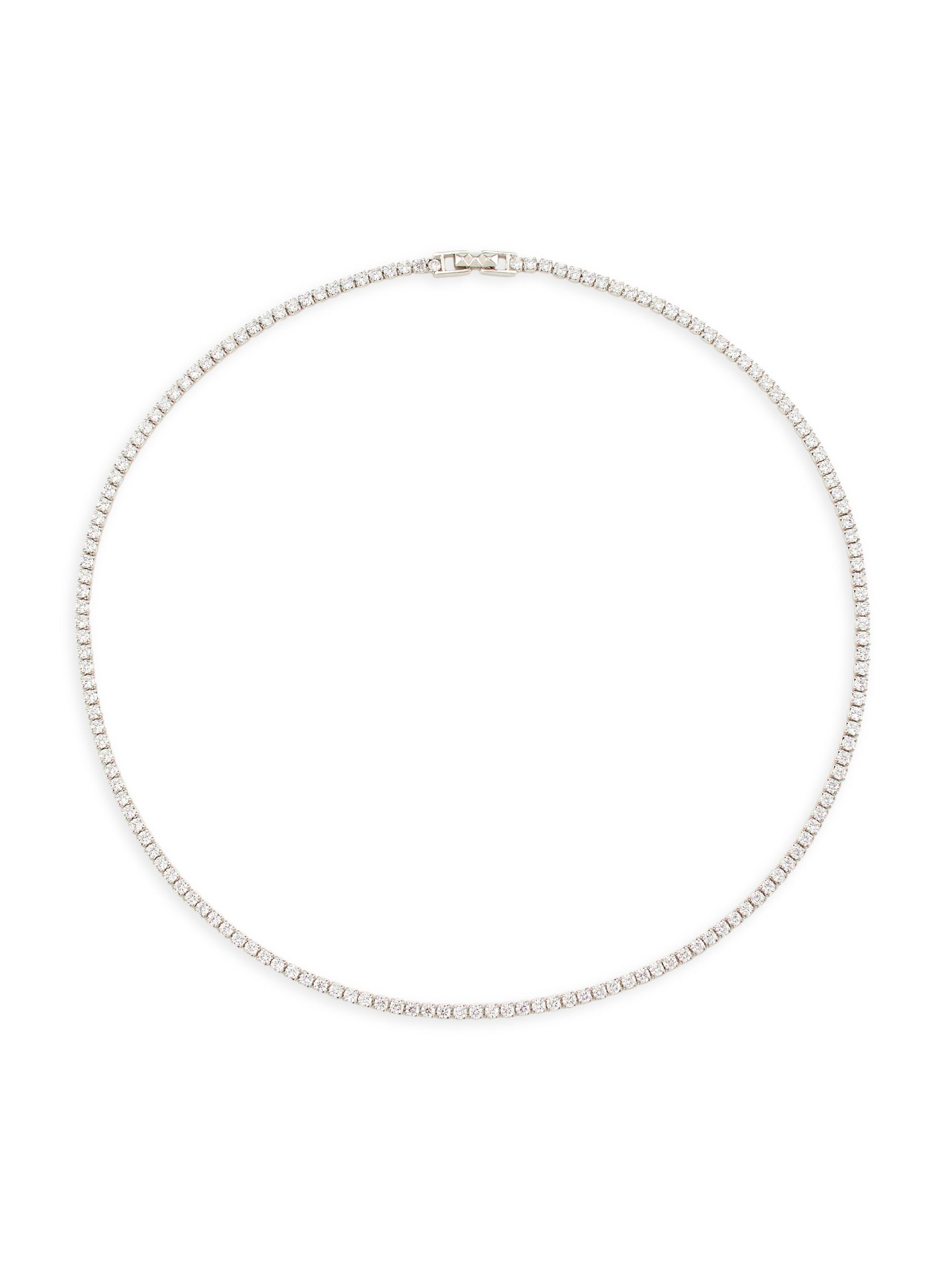 Nickho Rey Women's Tish Rhodium-Plated & Crystal Tennis Necklace - Rhodium