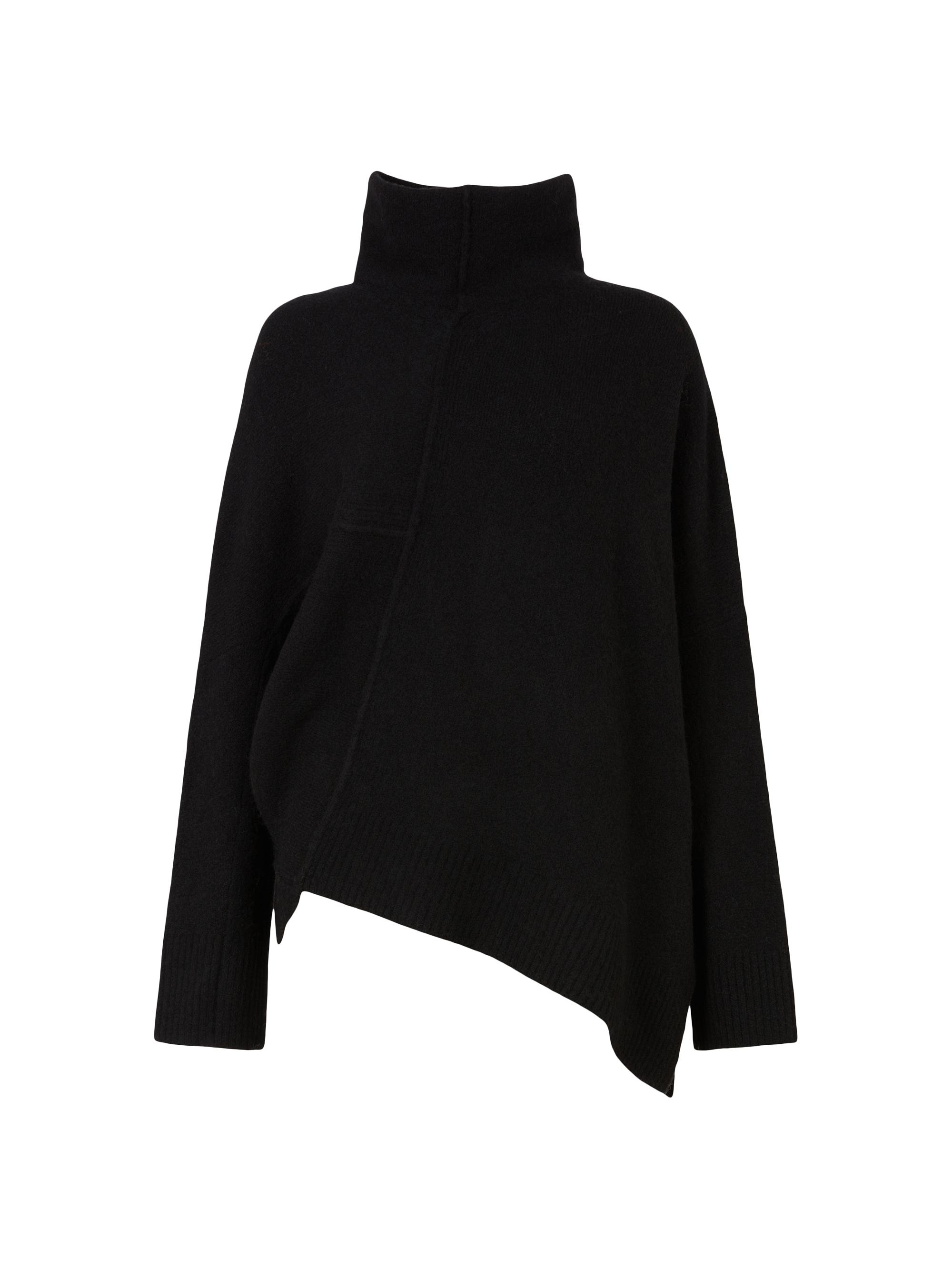 AllSaints Women's Lock Rolled Neck Asymmetric Sweater - Black