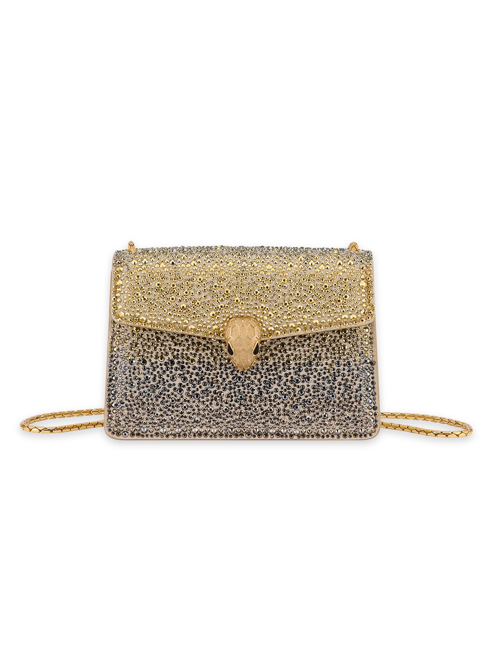 BVLGARI Women's Mini Serpenti Crystal Dust Shoulder Bag - Shades Of Gold