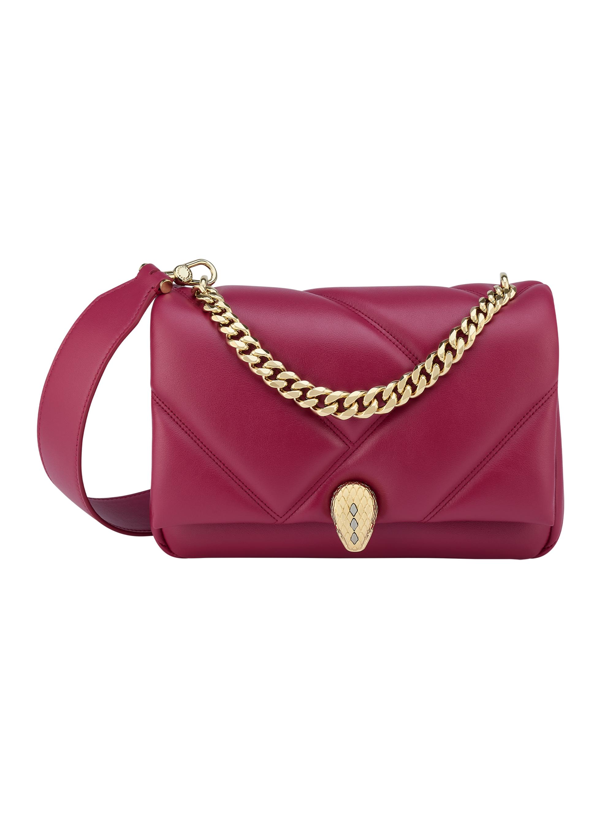 BVLGARI Women's Serpenti Cabochon Matelassé Leather Crossbody Bag - Anemone Spinel