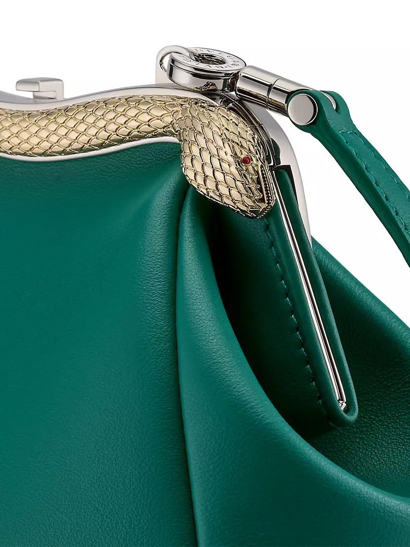 Serpenti leather clutch bag Bvlgari Grey in Leather - 32139754