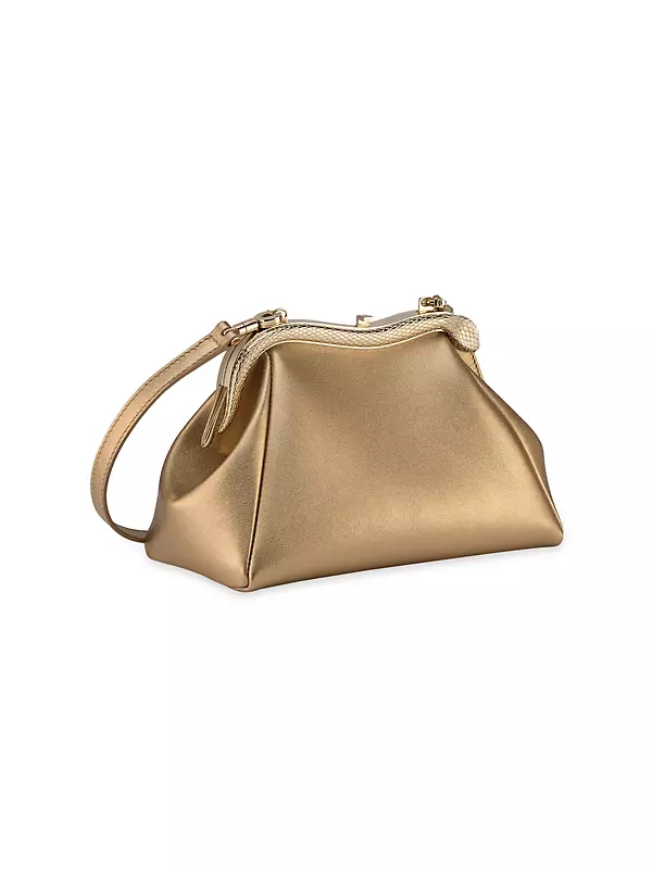 Bvlgari Gold Quilted Leather Forever Flap Shoulder Bag