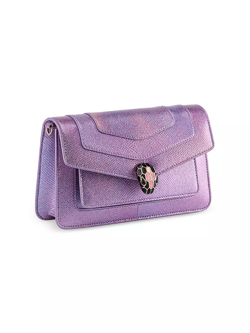 Serpenti patent leather handbag Bvlgari Purple in Patent leather