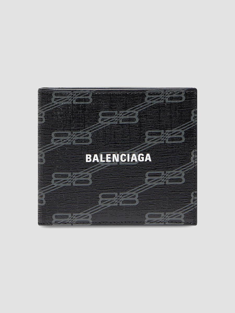 Balenciaga Signature Square Folded Wallet BB Monogram Coated